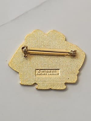 Vtg Barbara Lavallee Alaskan Eskimo Women Enamel Artist Brooch Pin - Thumbnail 2