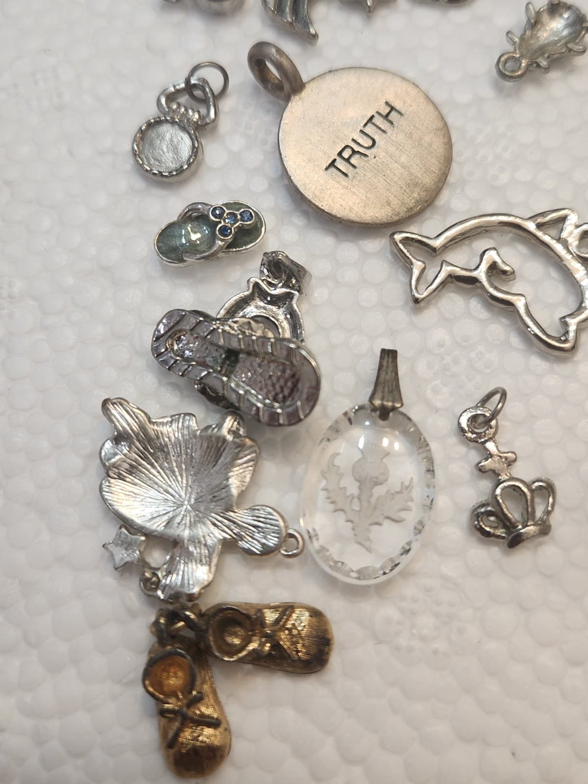 Vintage Silver-Tone & Gold-Tone Charm Lot - Mixed Estate Jewelry Charms Pendants - Thumbnail 3