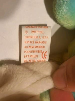 Ty Beanie 1997 Baby Iggy The Iguana Rainbow Plush Toy collectible retro #2 - Thumbnail 6