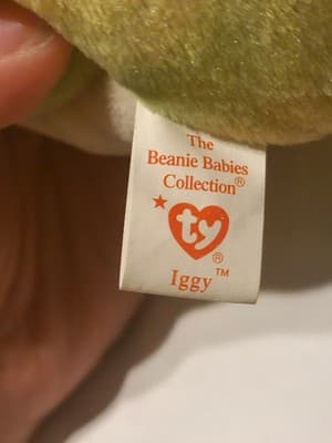 Ty Beanie 1997 Baby Iggy The Iguana Rainbow Plush Toy collectible retro #2 - Thumbnail 7