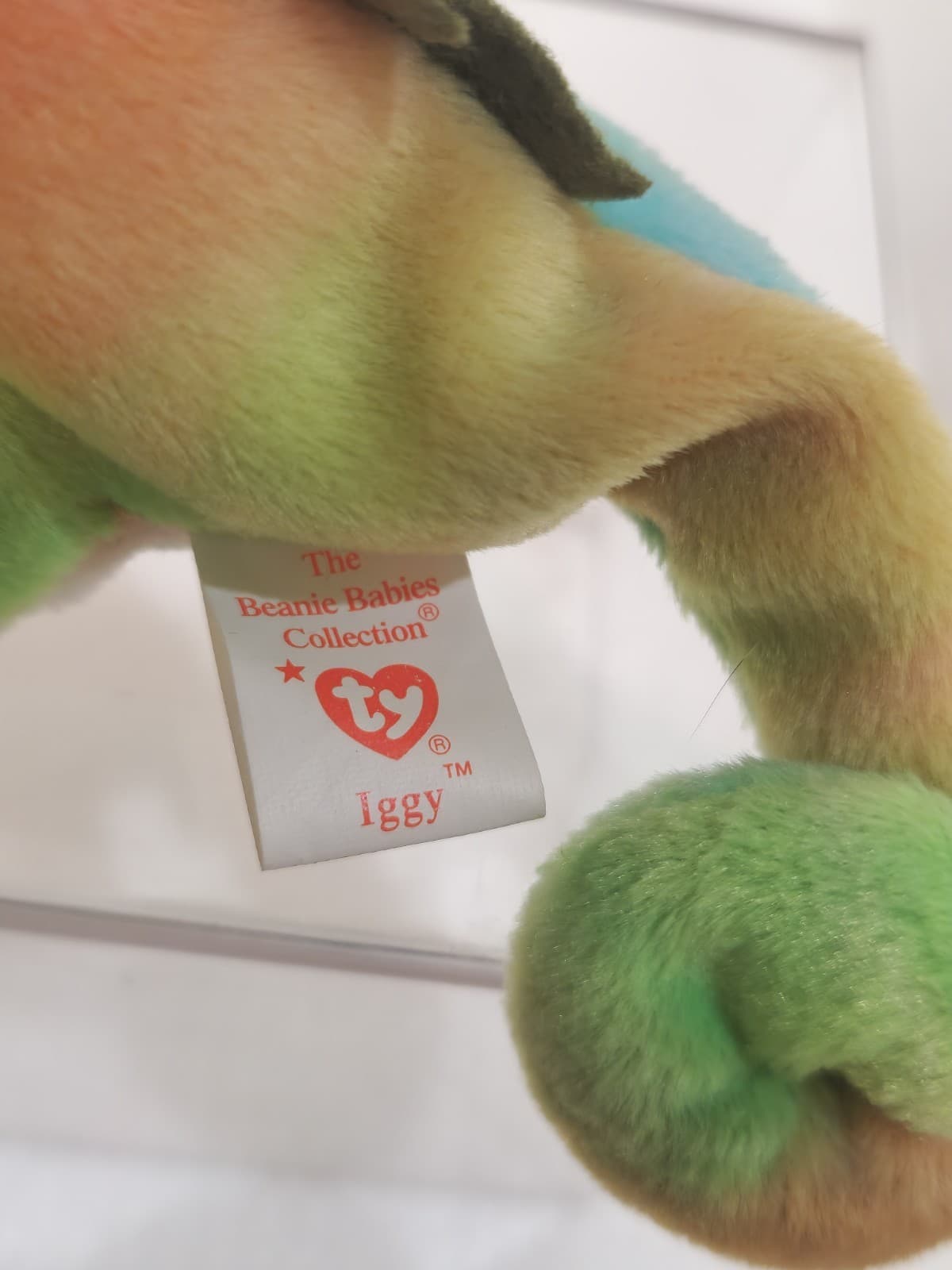 Ty Beanie 1997 Baby Iggy The Iguana Rainbow Plush Toy collectible retro #2 - Thumbnail 4
