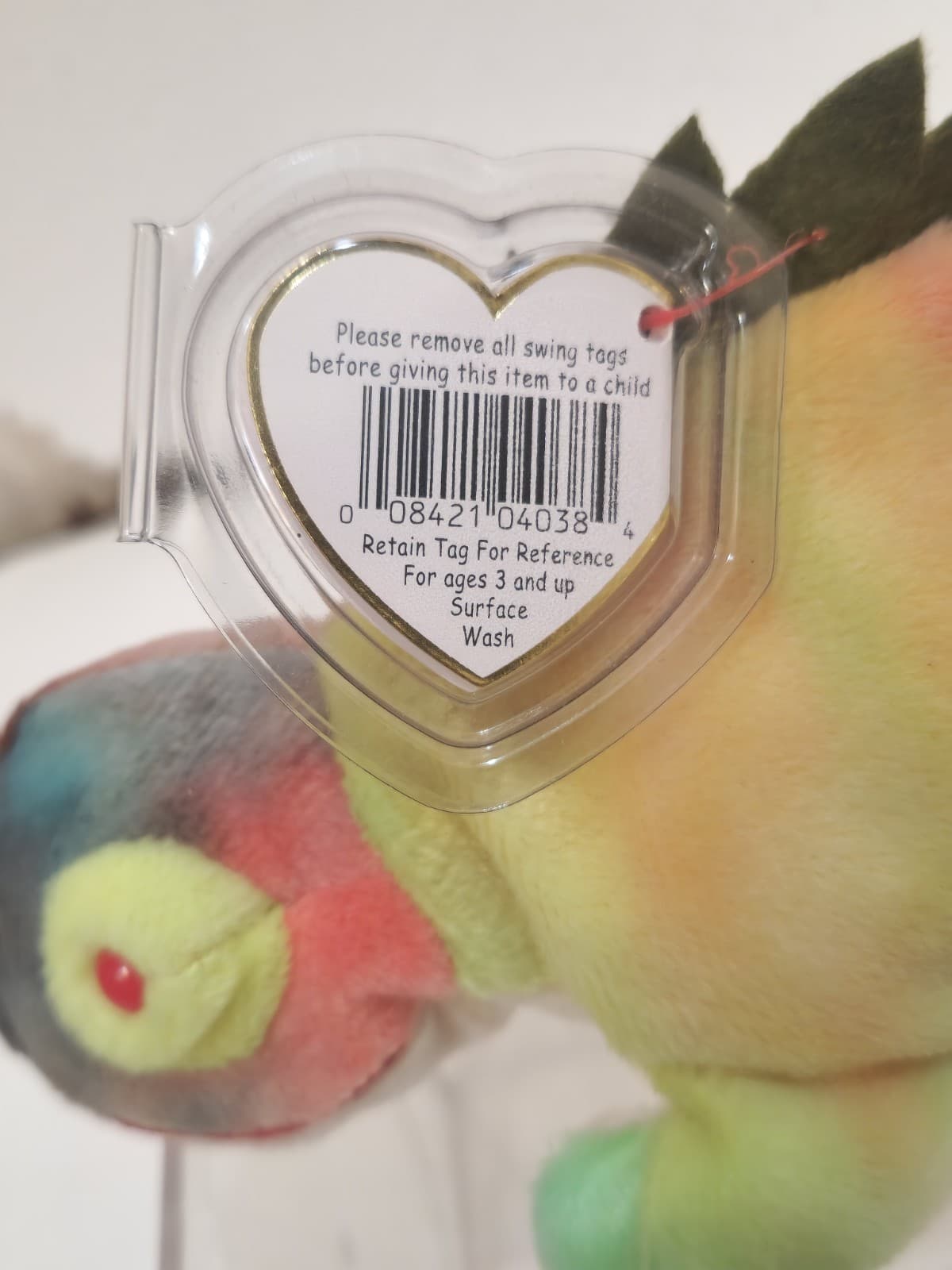 Ty Beanie 1997 Baby Iggy The Iguana Rainbow Plush Toy collectible retro #2 - Thumbnail 3