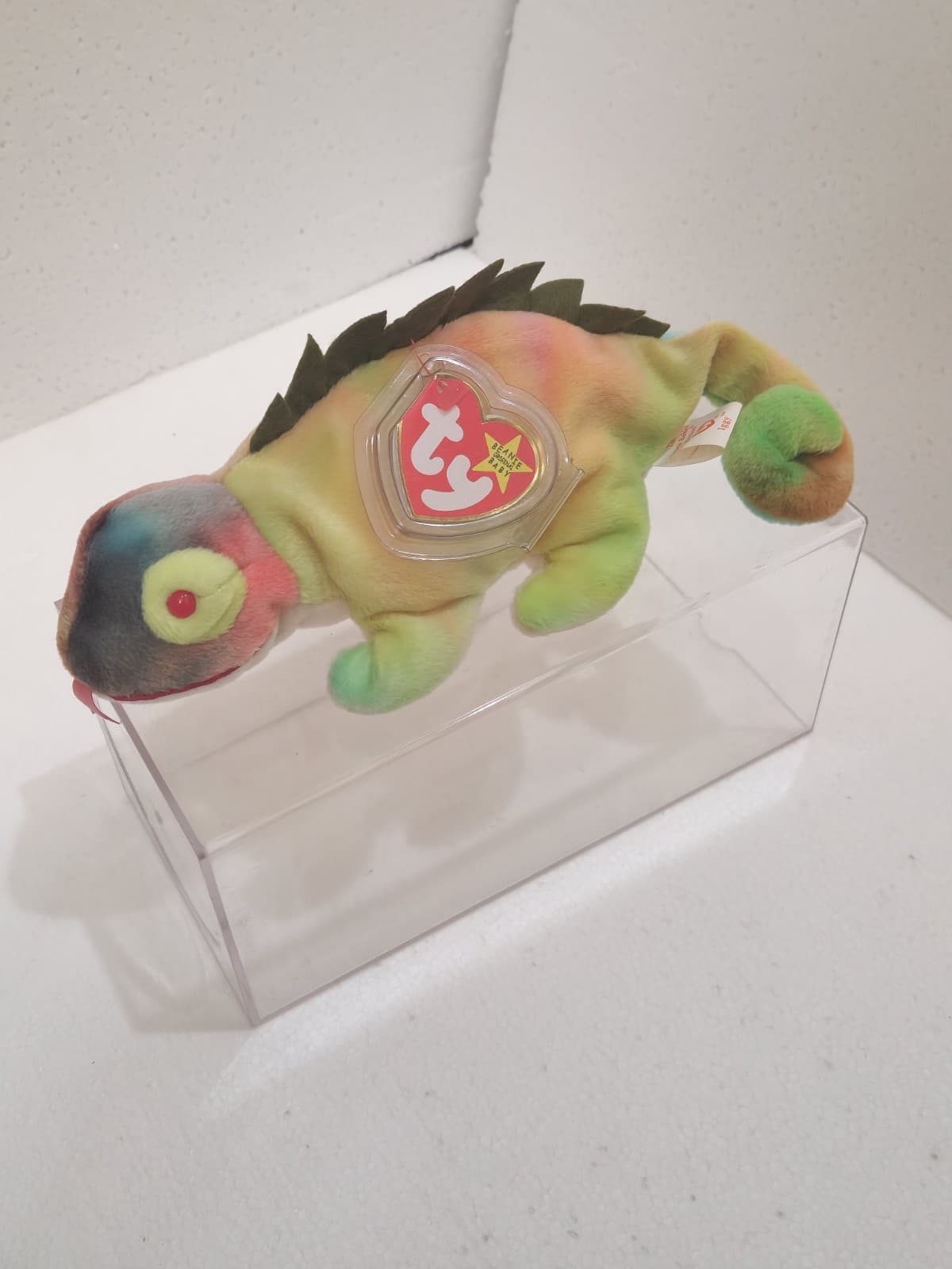 Ty Beanie 1997 Baby Iggy The Iguana Rainbow Plush Toy collectible retro #2 - Thumbnail 2
