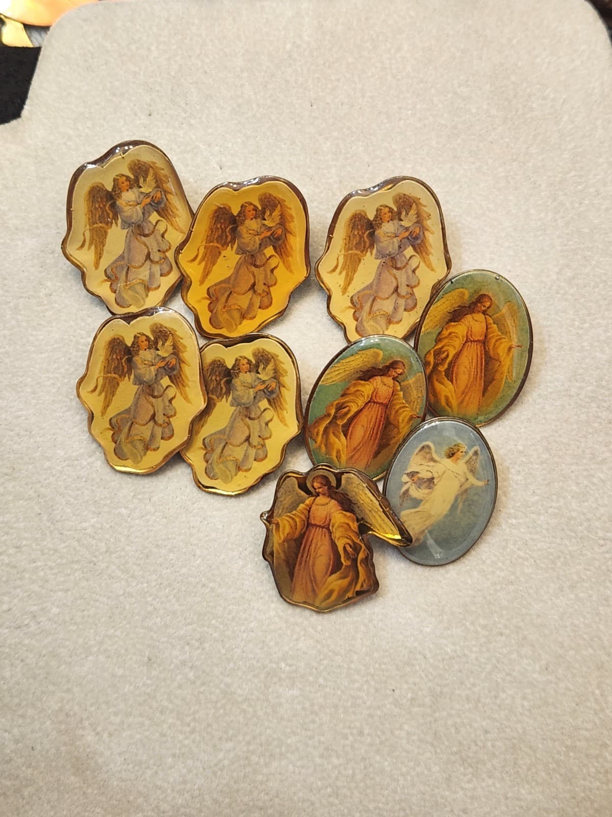 Vintage Guardian Angel Lapel Pin Collection - Mixed Religious Lot - Thumbnail 2