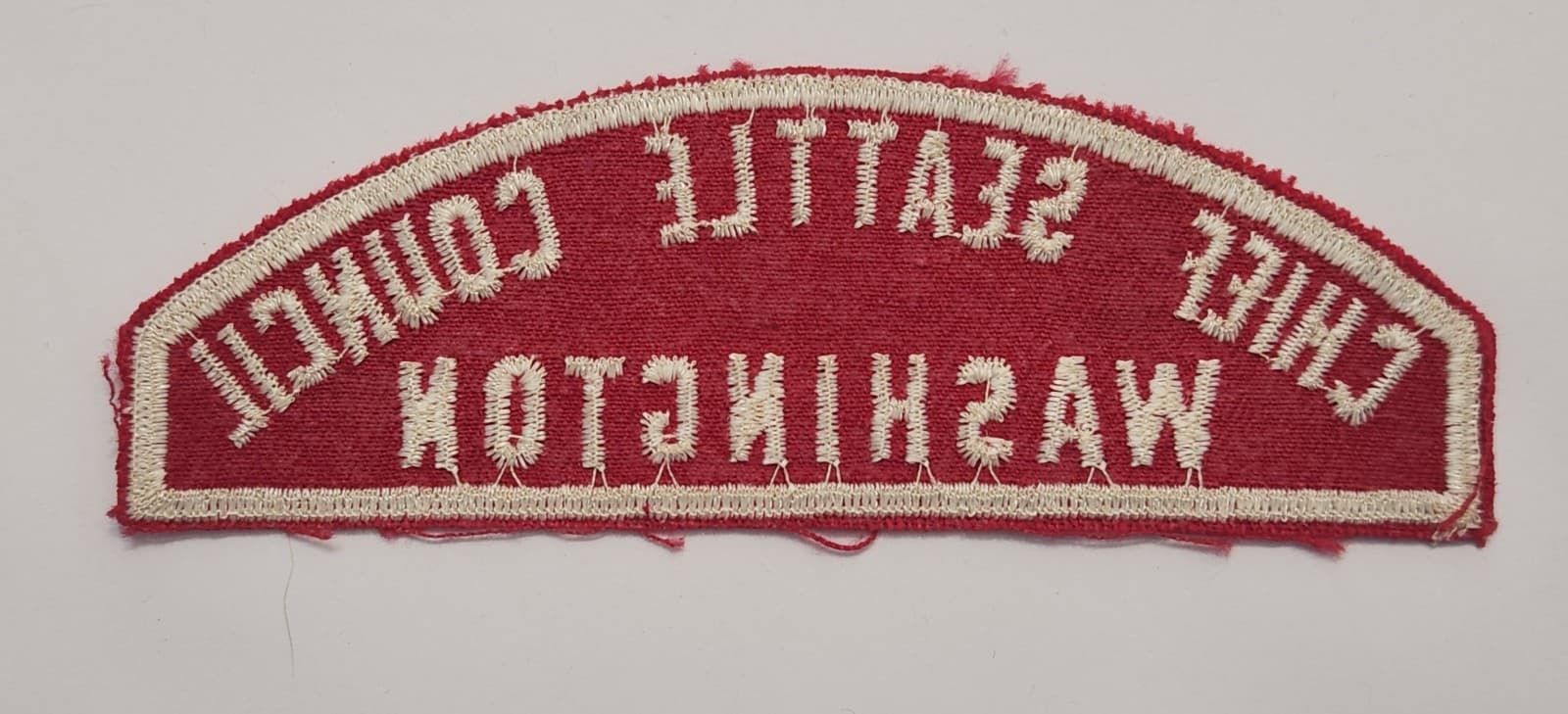 BSA, Chief Seattle Council 1960's Red and White Council Strip (RWS) - Thumbnail 2