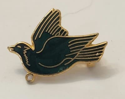 Lot of 4 Vintage Dove Bird Lapel Pins Gold Tone Enamel Peace Olive Branch - Thumbnail 5