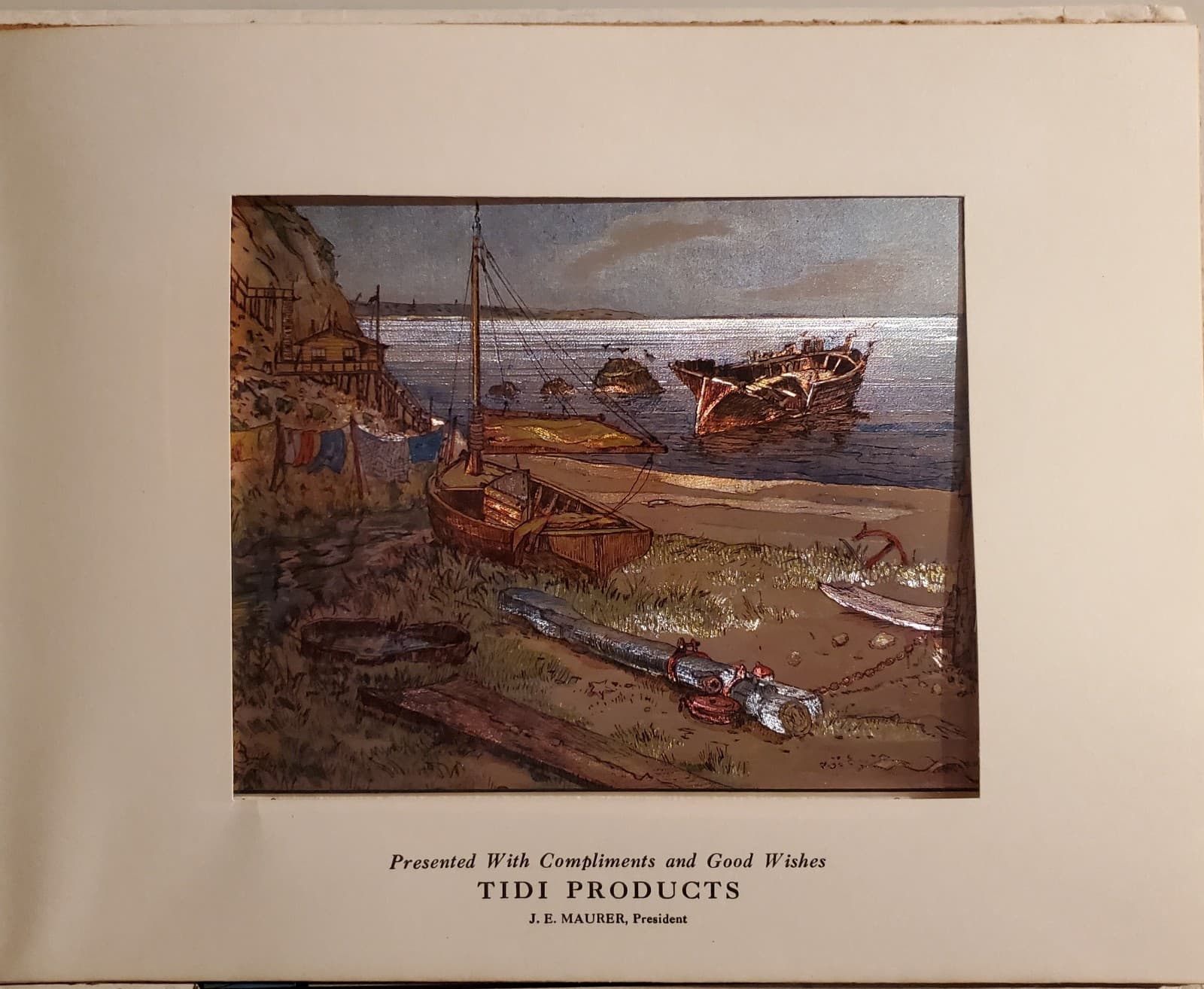 Masterpiece Color-Etch Prints by LIONEL BARRYMORE Foil Set of 4 Nautical - Thumbnail 2