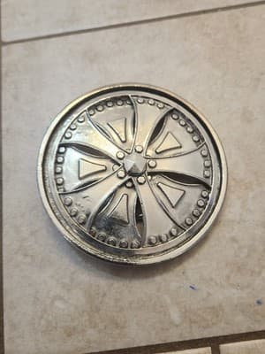 Silver Star Belt Buckle - Spinning Car Tire Wheels - Thumbnail 2
