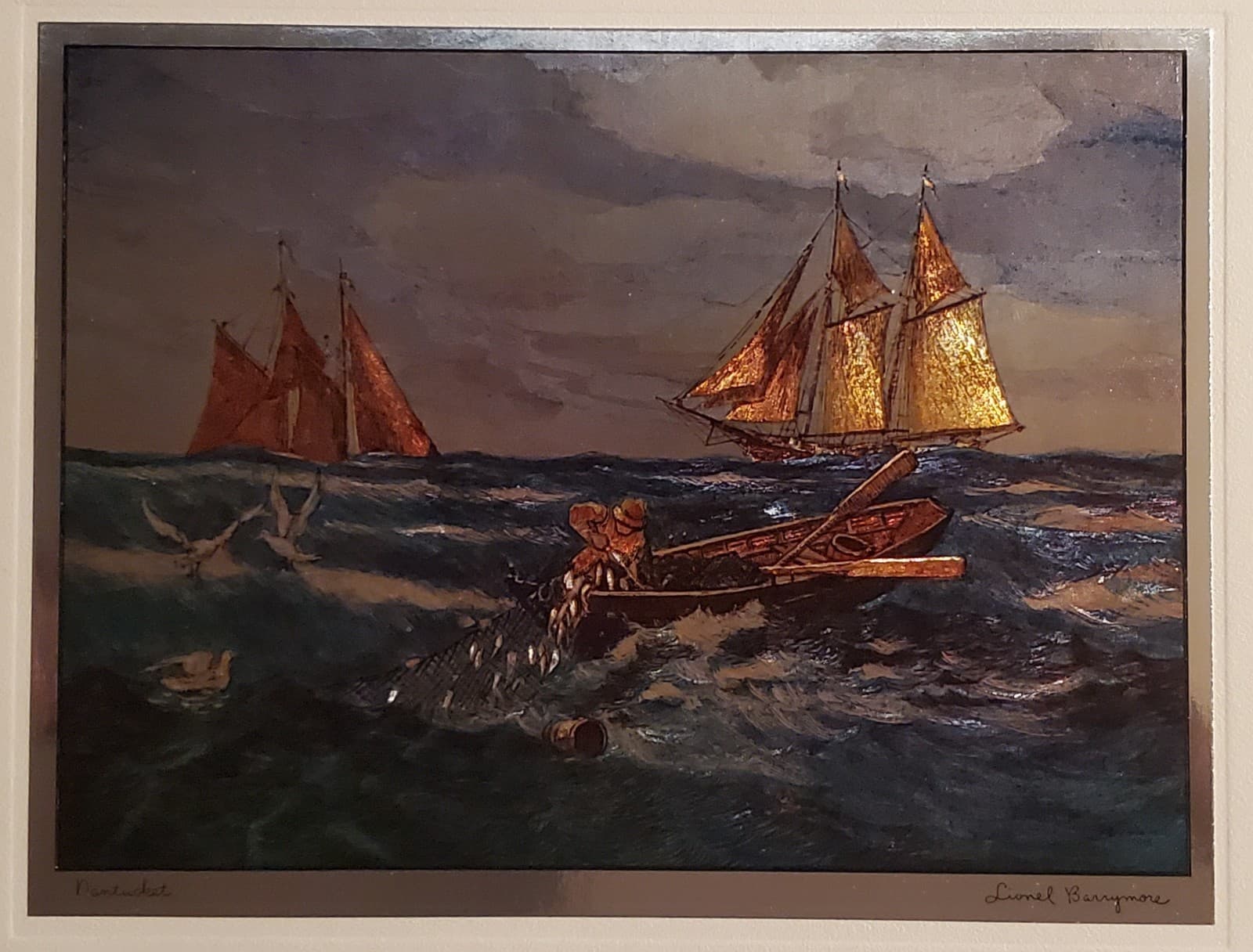 Masterpiece Color-Etch Prints by LIONEL BARRYMORE Foil Set of 4 Nautical - Thumbnail 6