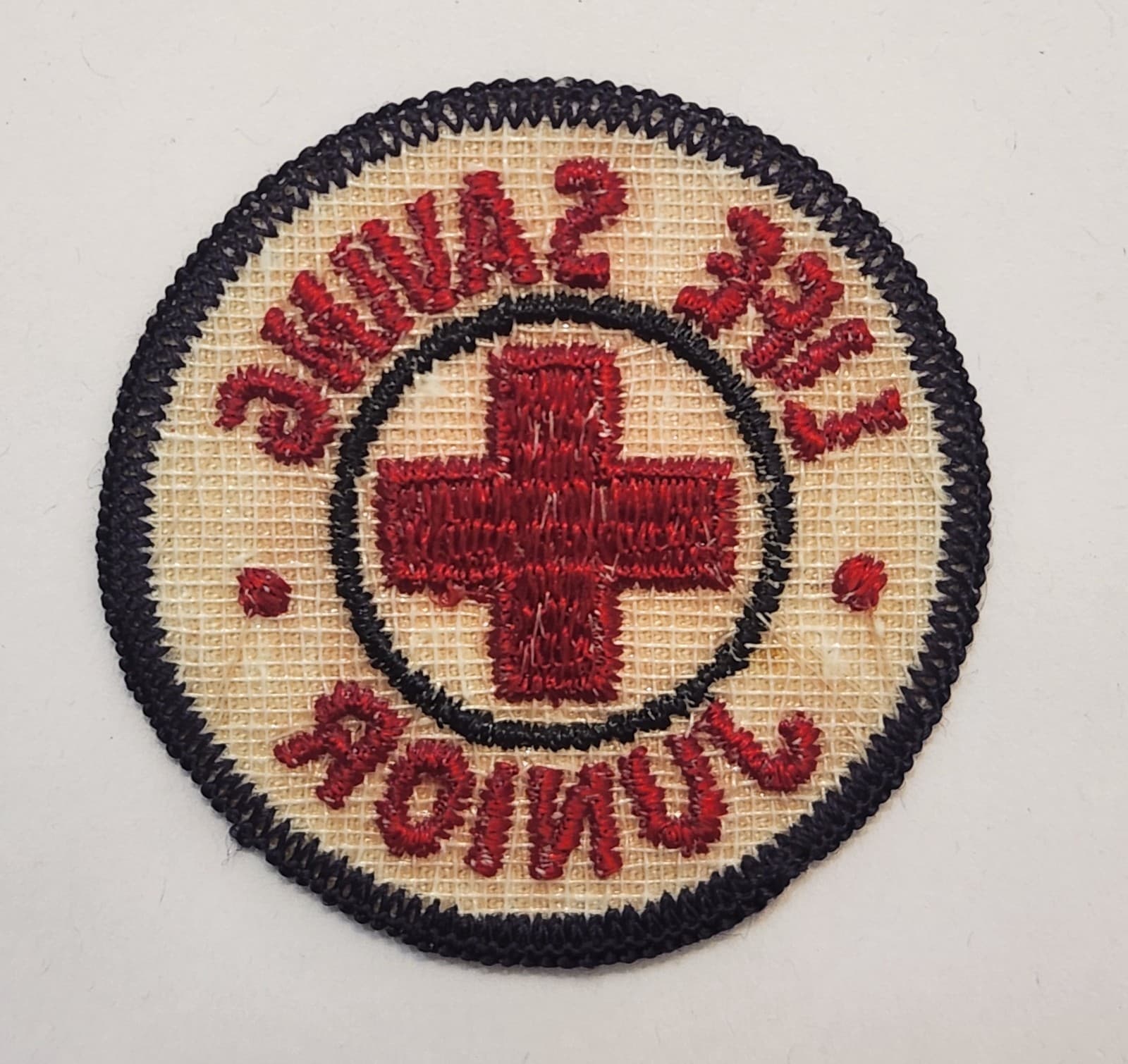 Vintage Red Cross Life Saving Junior Embroidered Patch - Thumbnail 2