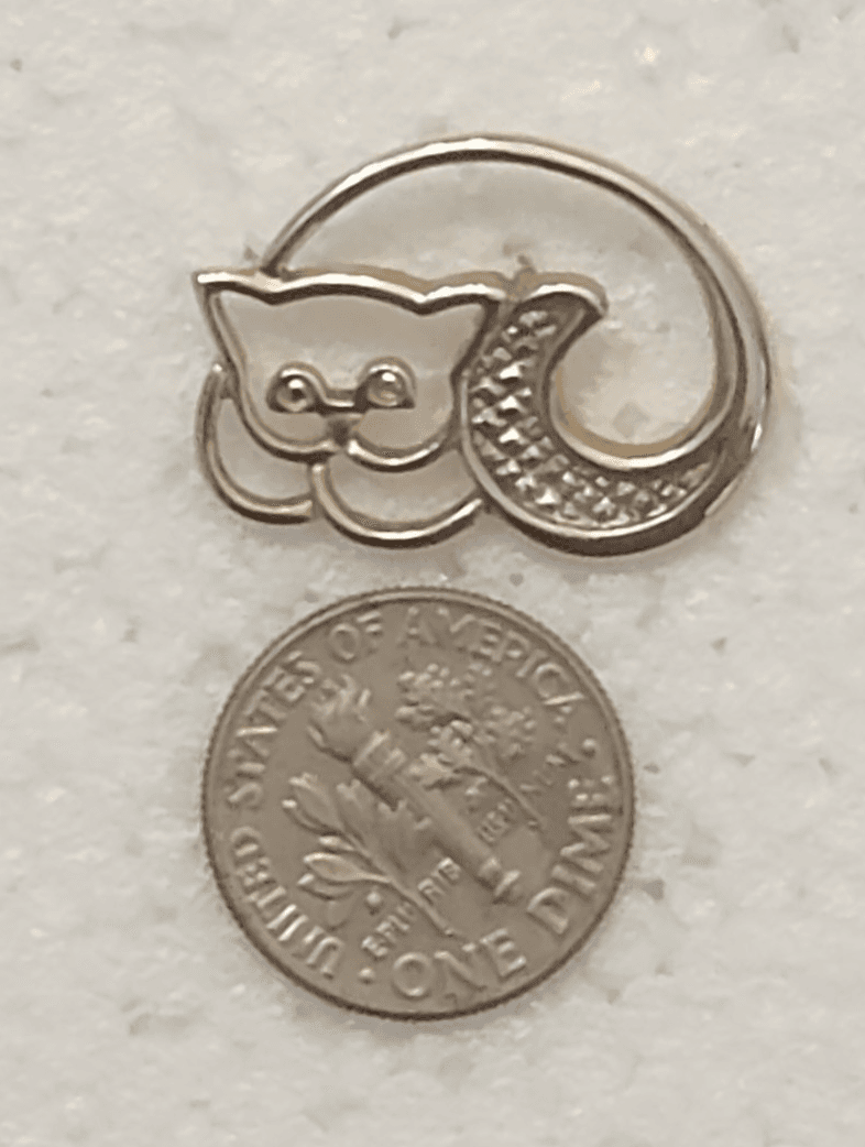 Signed AVON Kitty Cat Animal Two Tone Lapel Tack Pin Brooch - Thumbnail 3