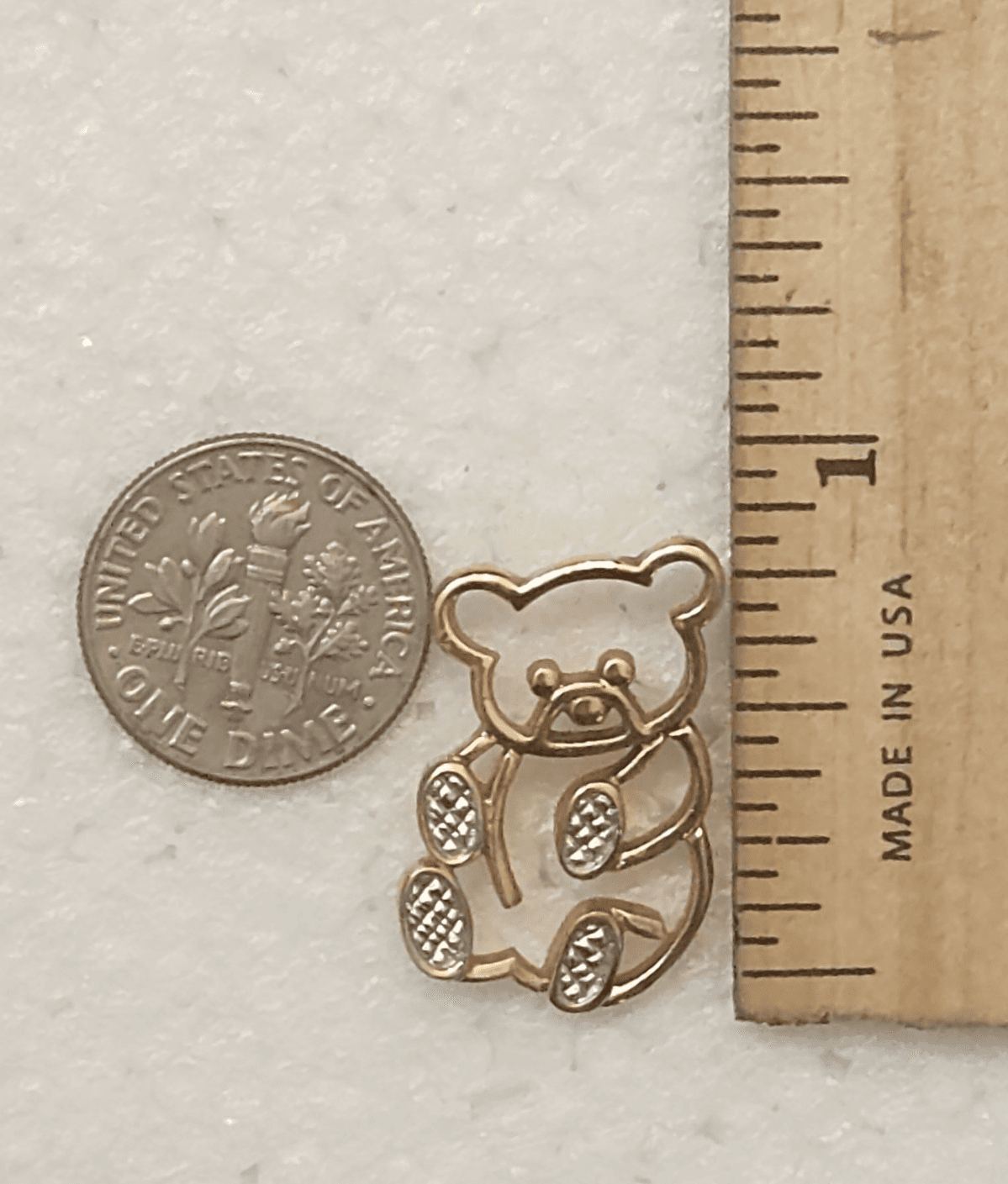 Avon Teddy Bear Pin 1” Gold & Silver Tone 1980’s Gift Rhinestone Animal Lapel - Thumbnail 3