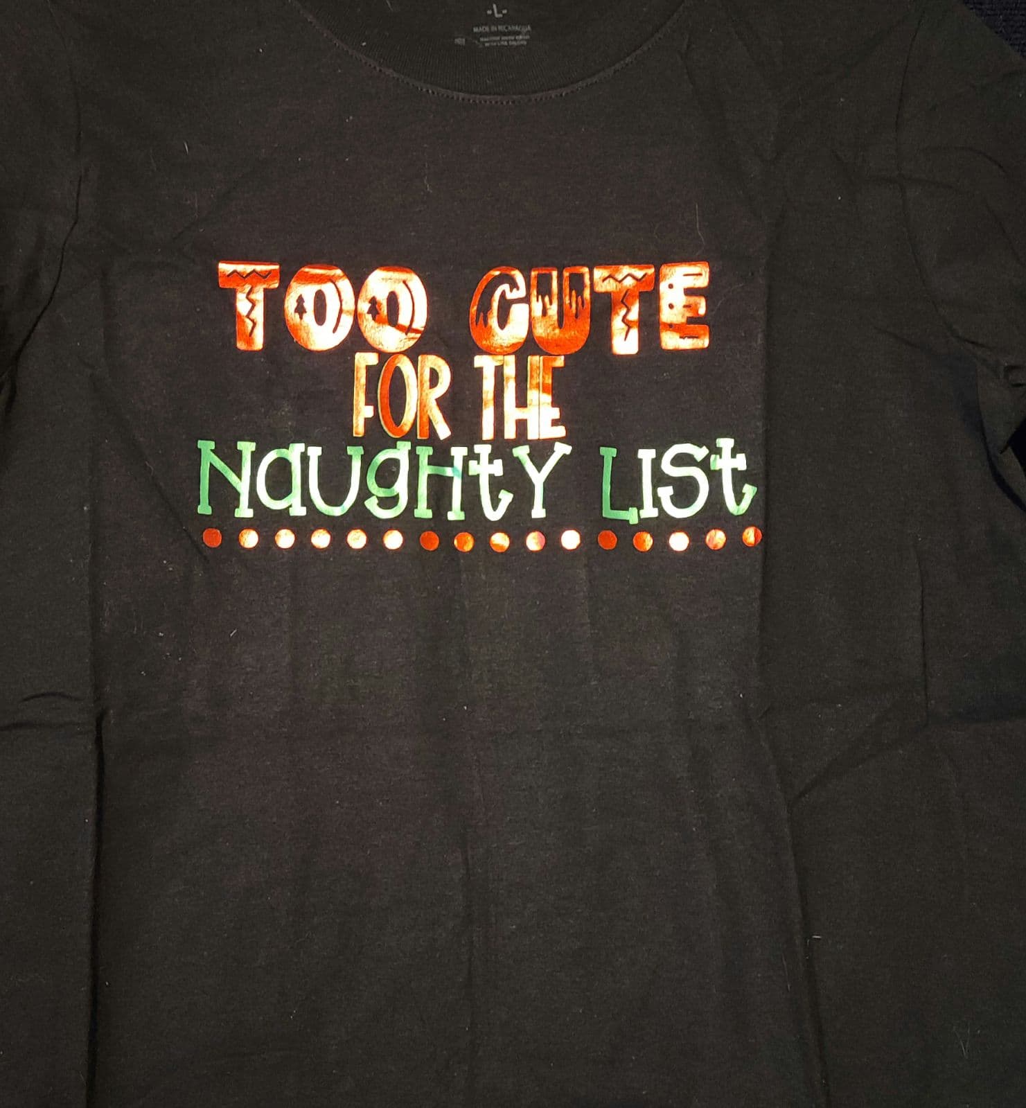 "Too Cute For The Naughty List" Youth Tshirt - Thumbnail 2