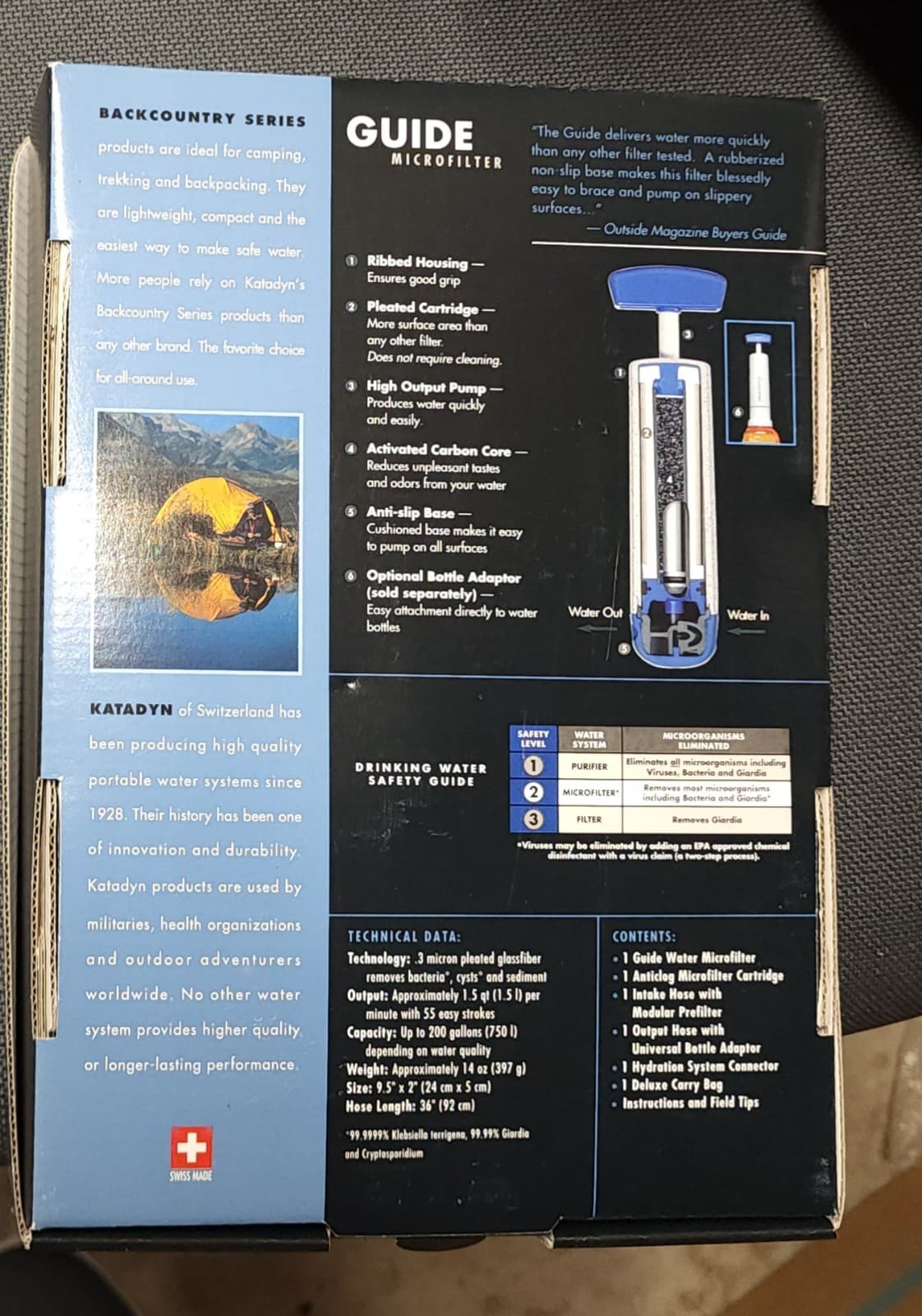 KATADYN SAFETY LEVEL 2 BACK COUNTRY MICROFILTER WATER FILTER - Thumbnail 3