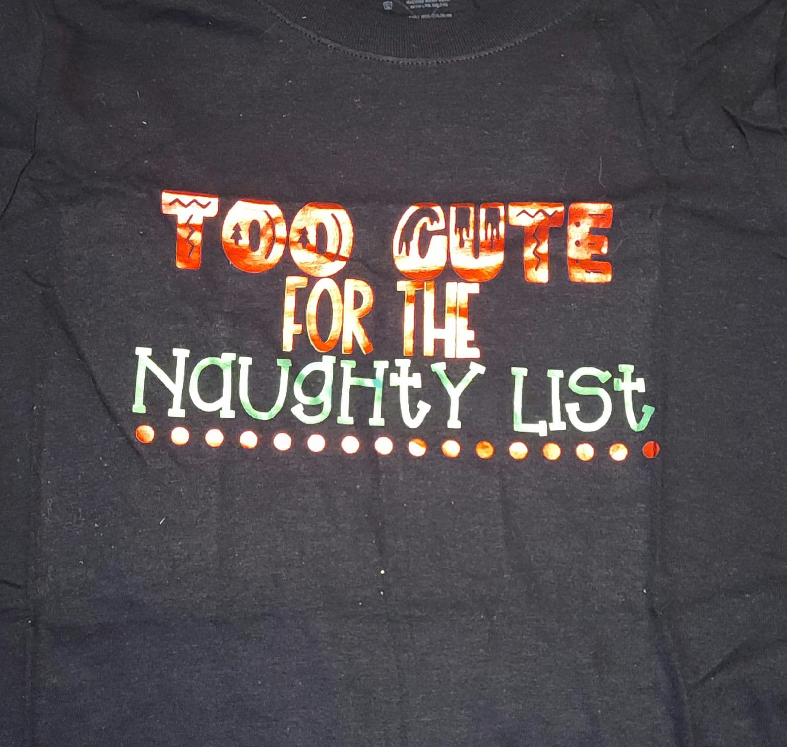 "Too Cute For The Naughty List" Youth Tshirt - Thumbnail 3