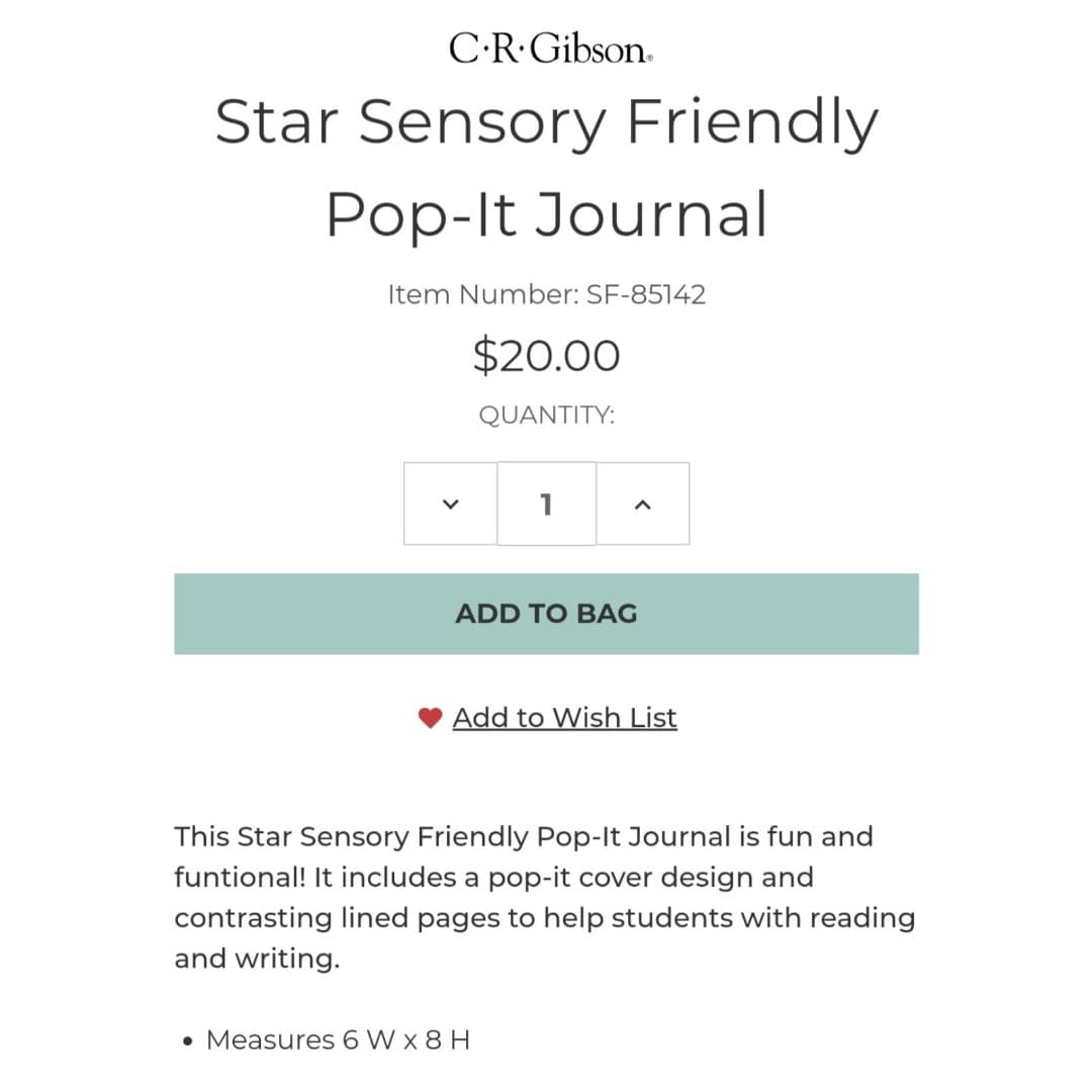 C R GIBSON SENSORY FRIENDLY STAR POP IT JOURNAL - Thumbnail 4