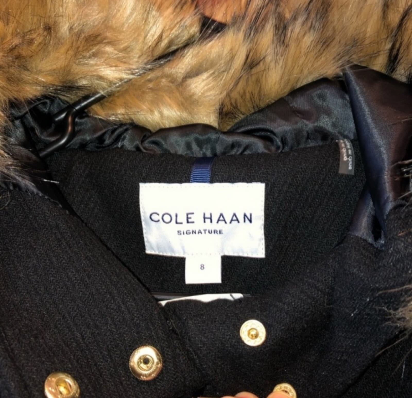 Cole Haan Signature Peacoat 356SW110 Size 8 Womens Faux Fur Hat - Thumbnail 4