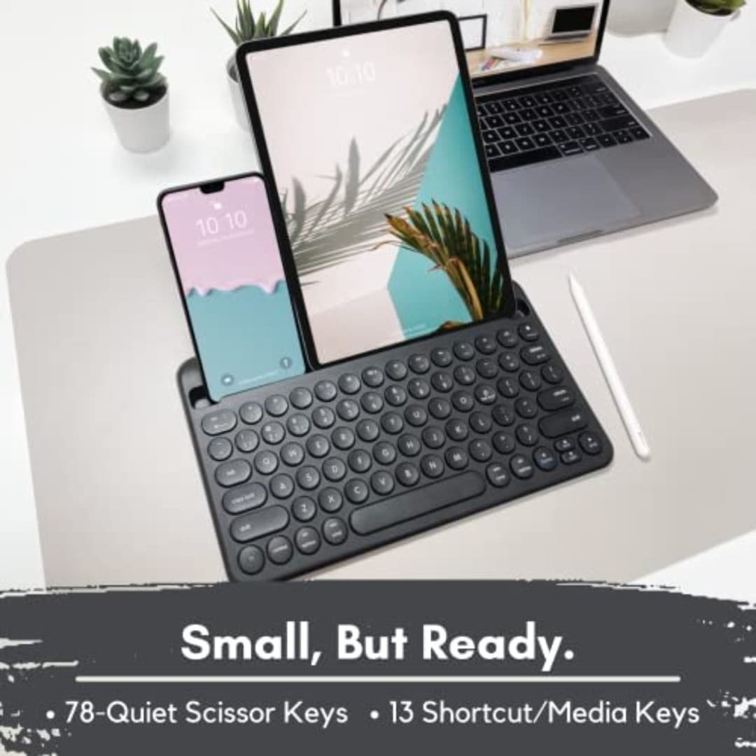 MACALLY SMALL BLUETOOTH KEYBOARD FOR IOS OR ANDROID PHONES & TABLETS IN BLACK - Thumbnail 4