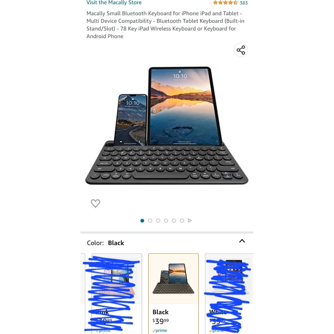 MACALLY SMALL BLUETOOTH KEYBOARD FOR IOS OR ANDROID PHONES & TABLETS IN BLACK - Thumbnail 9