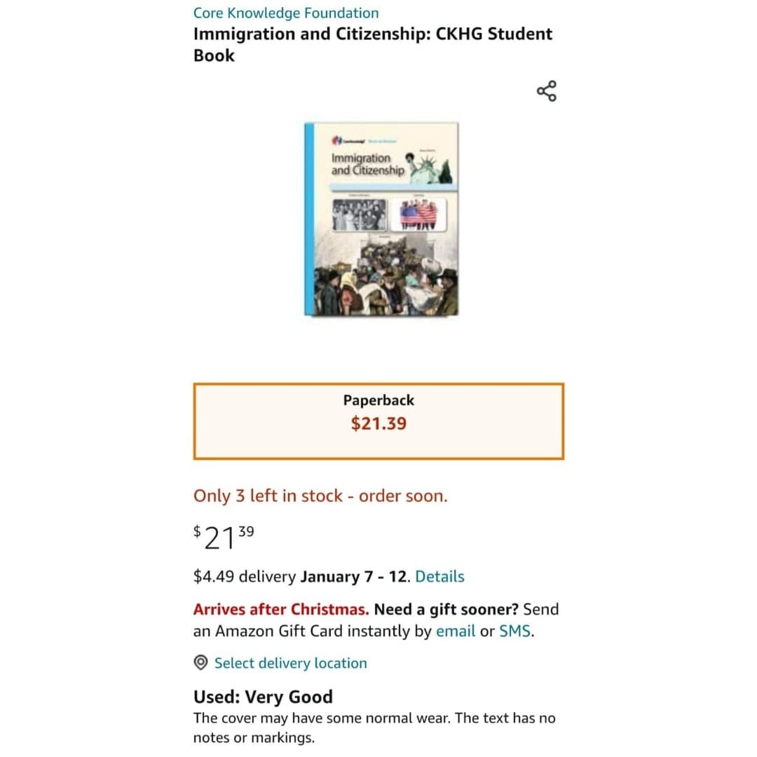 Core Knowledge Immigration & Citizenship Workbook - Thumbnail 7