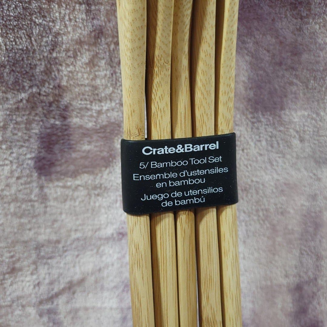 5 Piece Crate & Barrel Bamboo Kitchen Utensil Set - Thumbnail 3