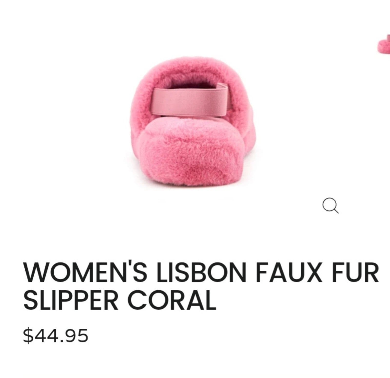 Womens Lisbon Faux Fur Slippers in Coral - Thumbnail 6