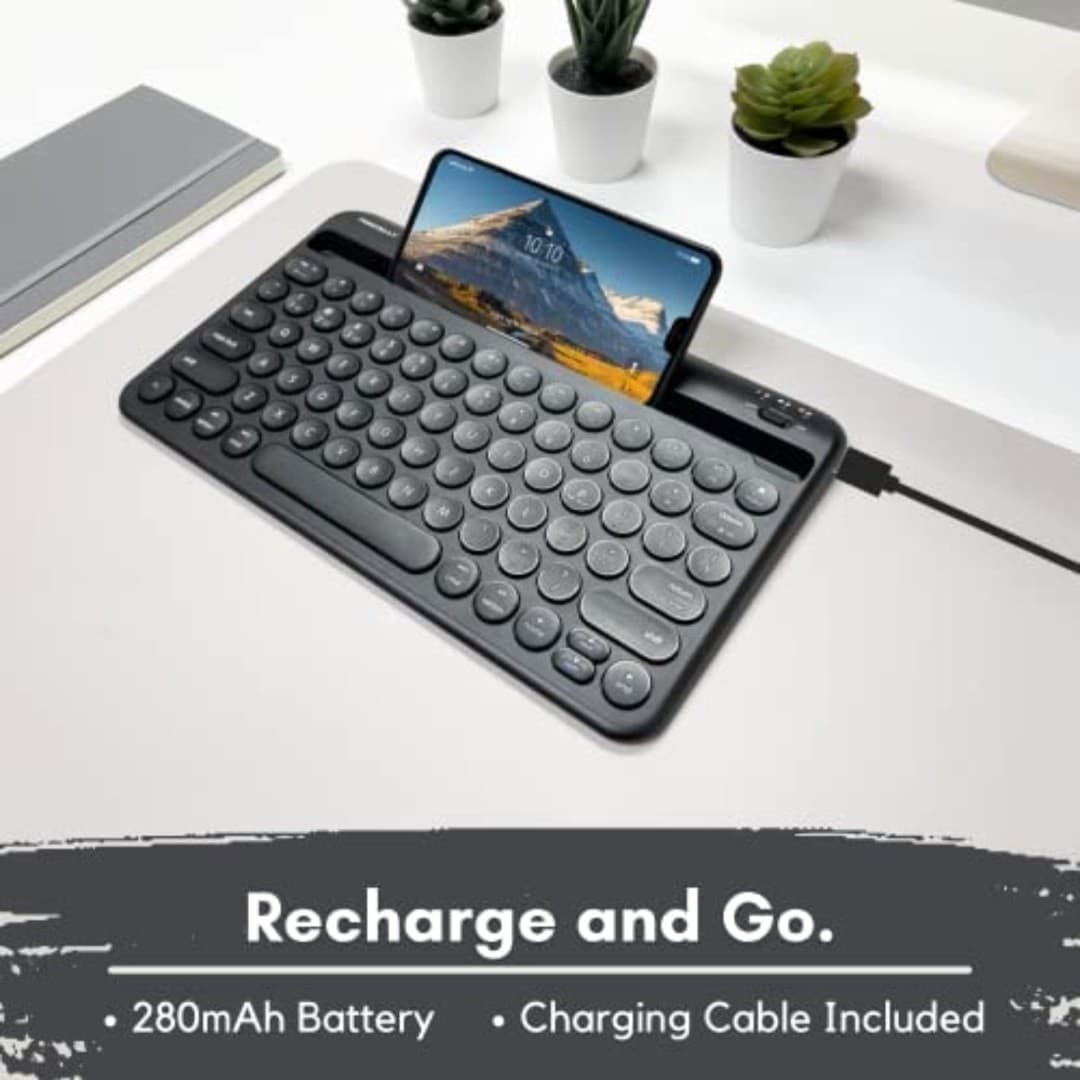 MACALLY SMALL BLUETOOTH KEYBOARD FOR IOS OR ANDROID PHONES & TABLETS IN BLACK - Thumbnail 6