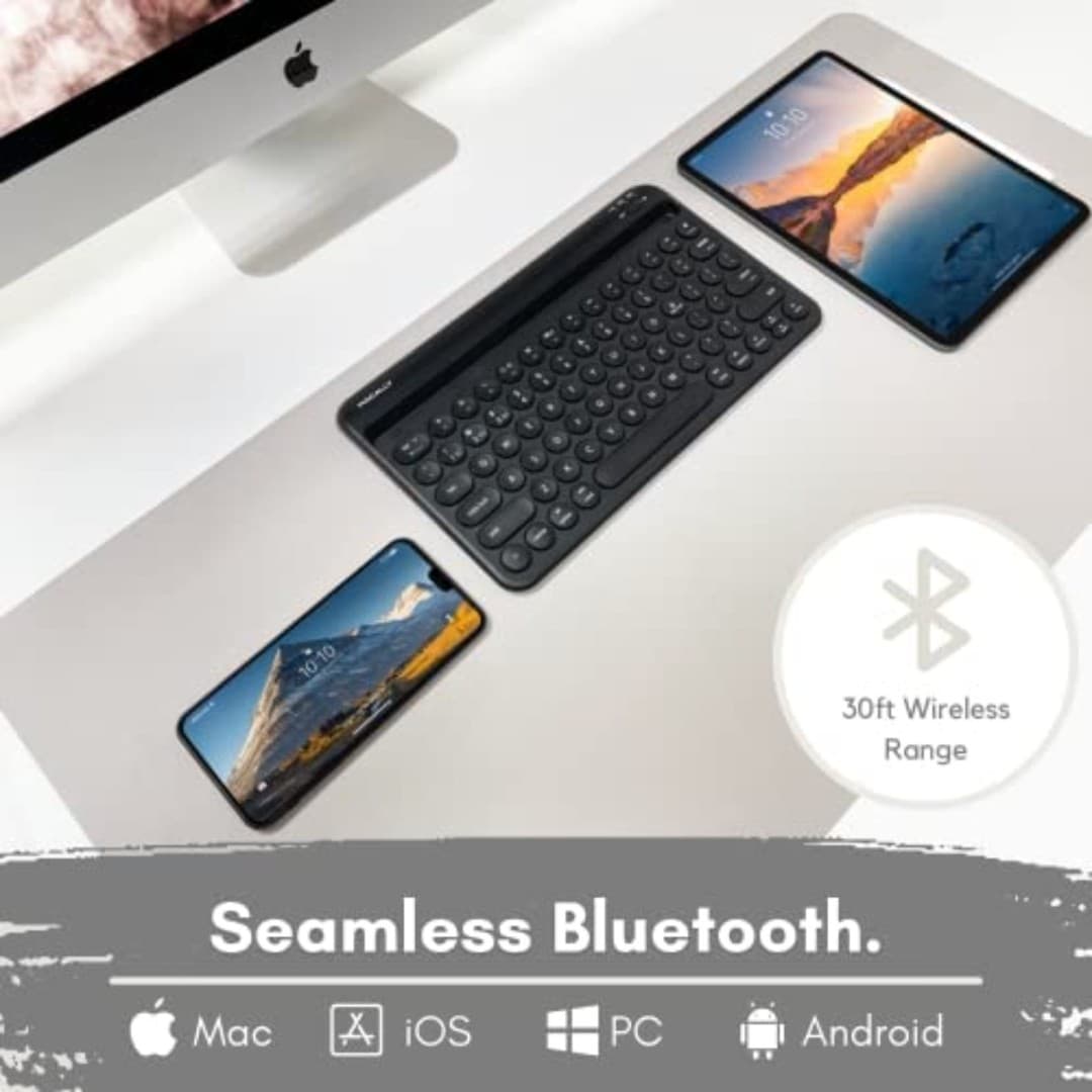 MACALLY SMALL BLUETOOTH KEYBOARD FOR IOS OR ANDROID PHONES & TABLETS IN BLACK - Thumbnail 5