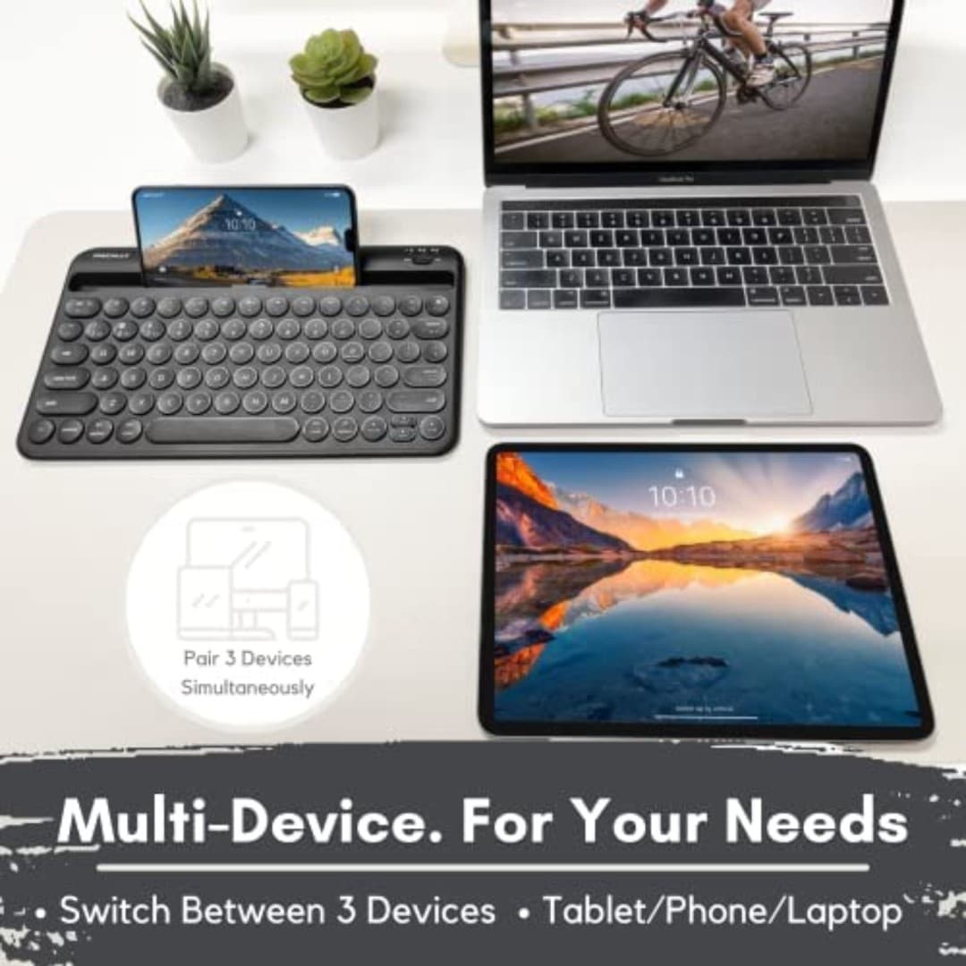 MACALLY SMALL BLUETOOTH KEYBOARD FOR IOS OR ANDROID PHONES & TABLETS IN BLACK - Thumbnail 8
