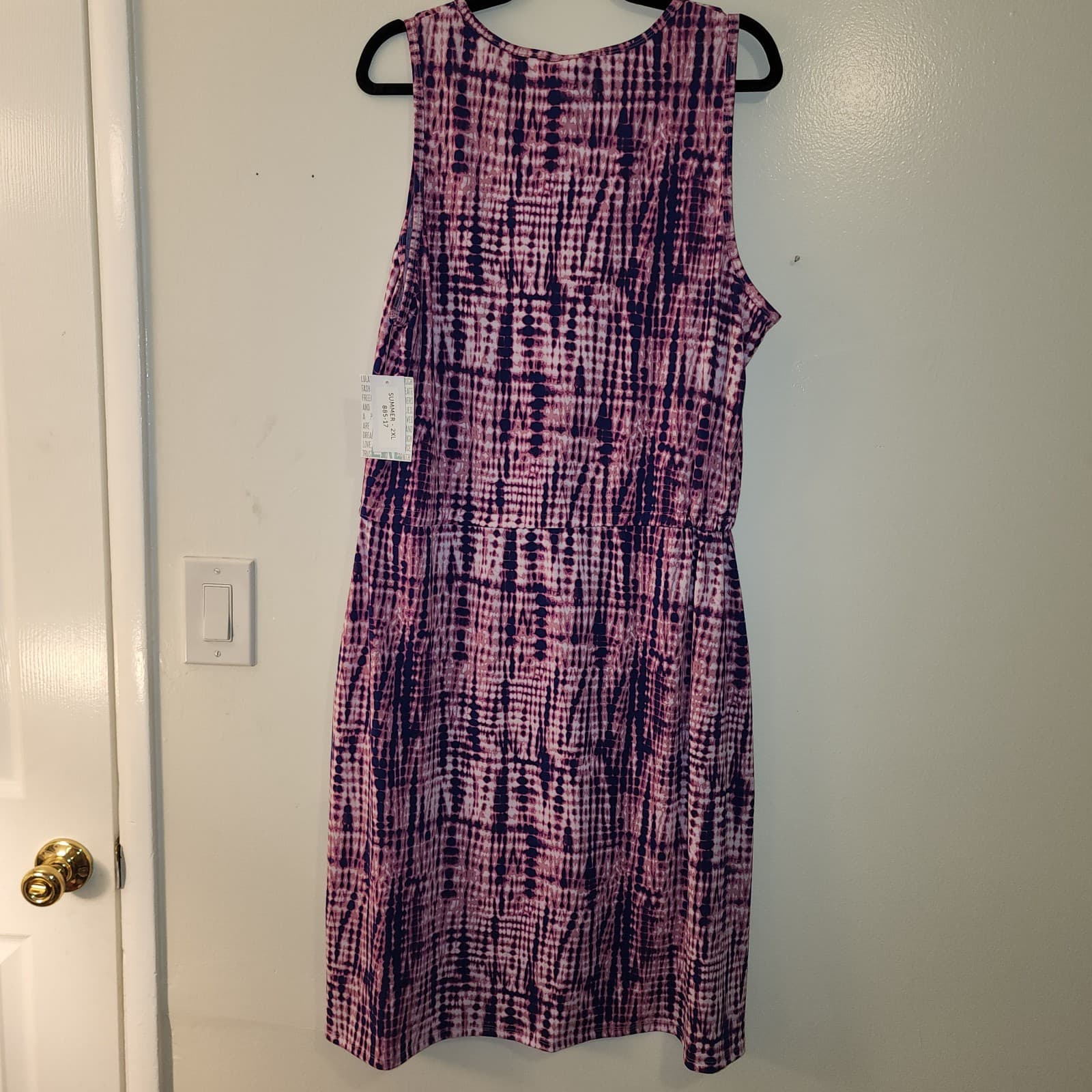LulaRoe Summer Sleeveless Dress Size 2xl Purple - Thumbnail 2