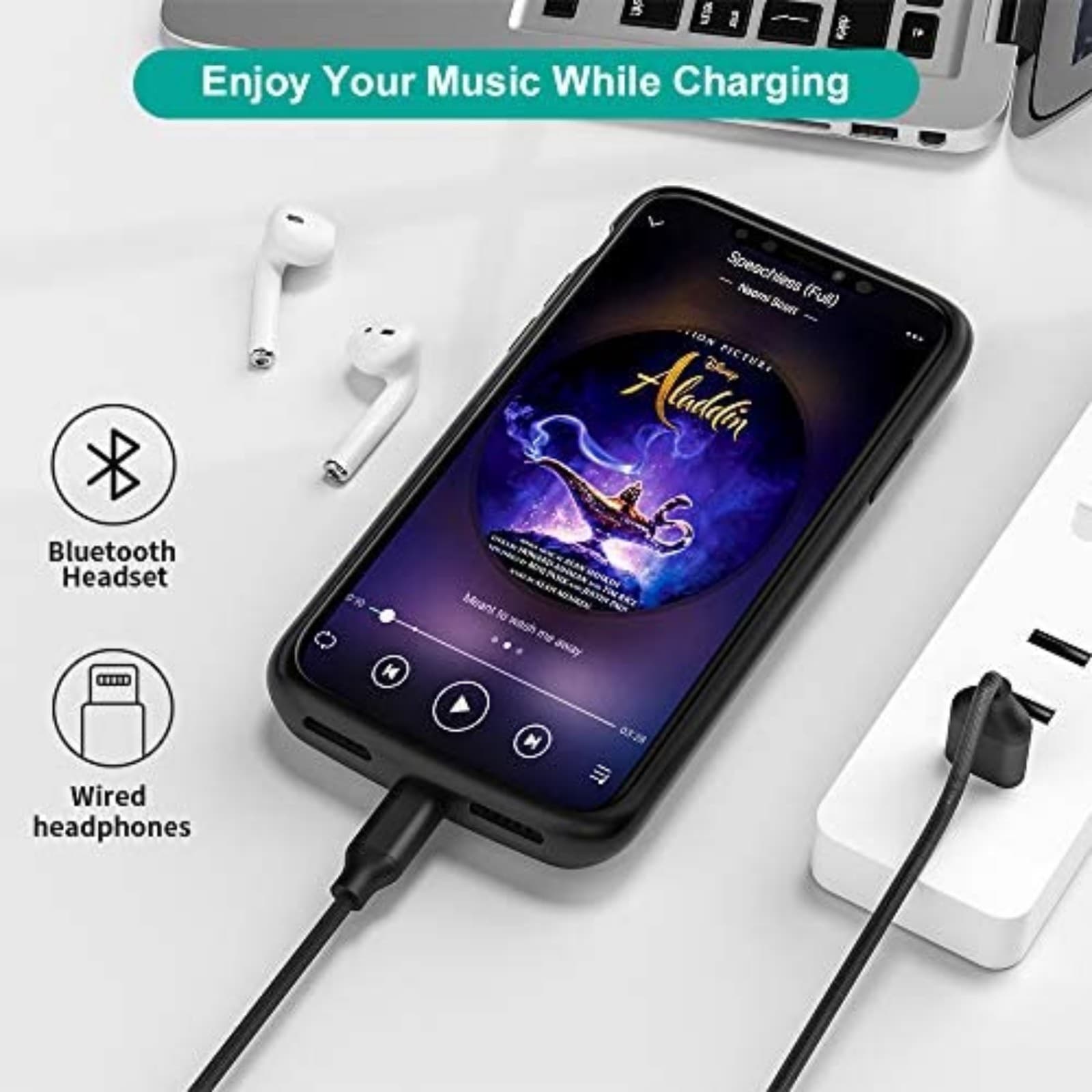 Newdery Iphone X/XS Battery Charging Phone Case 10000mAh - Thumbnail 7