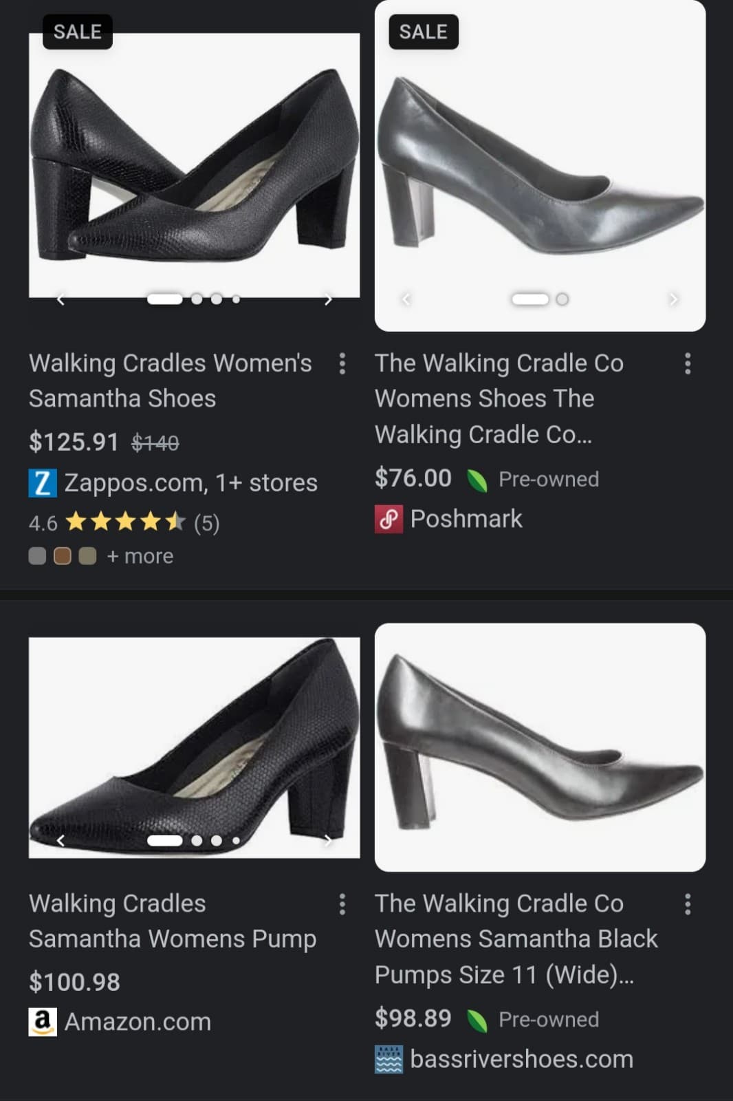 Walking Cradle Samantha Pump Dress Shoes Size 8W Black - Thumbnail 8
