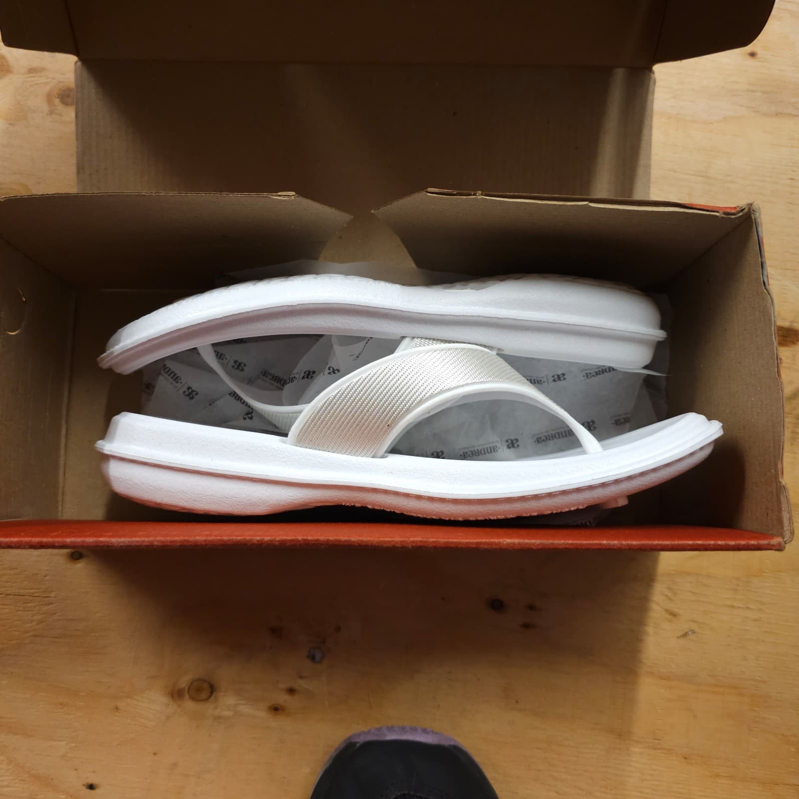 White & Silver Andrea Sandals Size 6 (88450) womens - Thumbnail 2