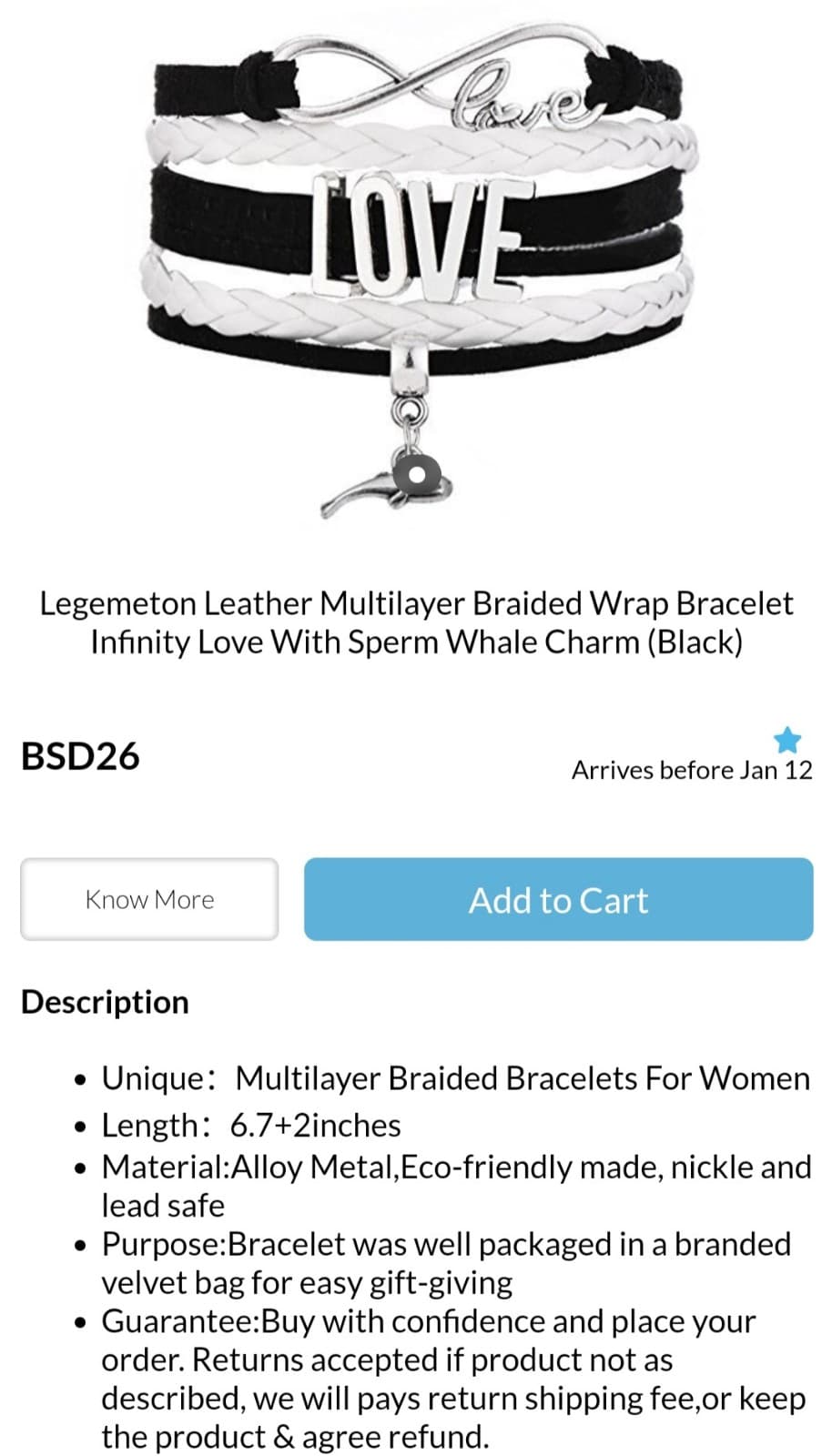Legemeton Leather Multilayer Braided Wrap Bracelet with Whale Charm - Thumbnail 7