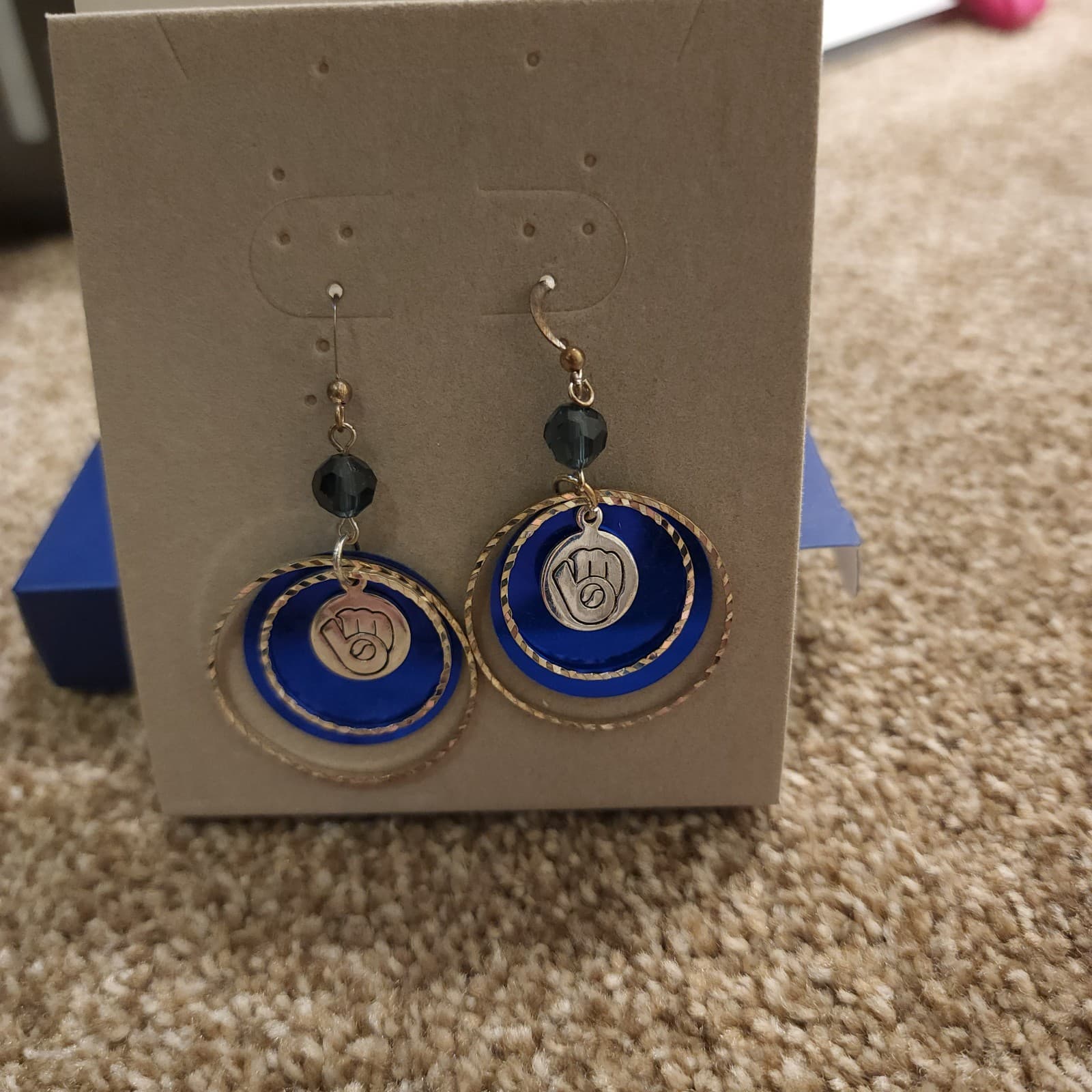 Milwaukee Brewers Baseball Game Day Earrings - Thumbnail 2
