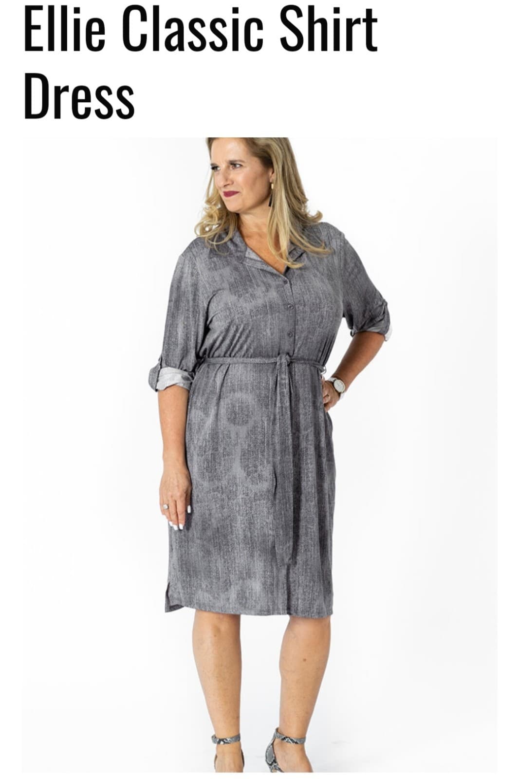 LulaRoe Ellie Classic Dress Shirt with Center Front Buttons - Thumbnail 9