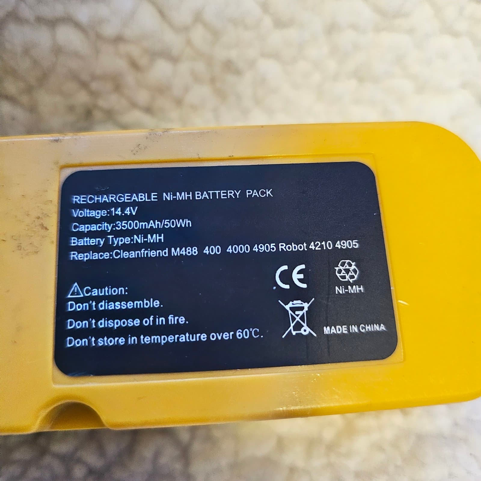 OEM Rechargable Ni-MH Battery Pack 14.4 Volts - Thumbnail 5