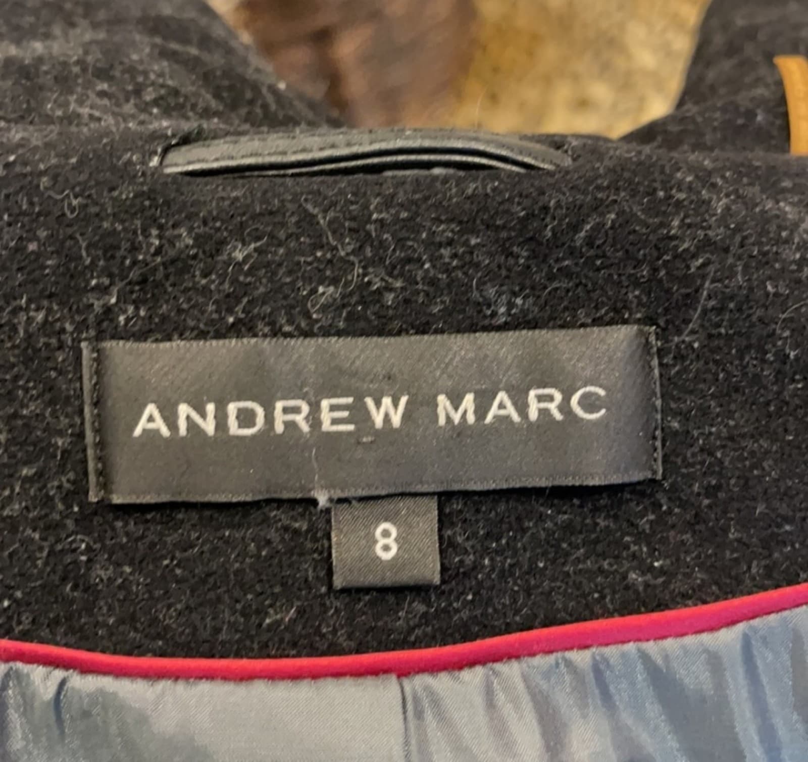Andrew Marc Wool and Cashmere PeaCoat w Racoon Lined Hood Size 8 Womens - Thumbnail 10