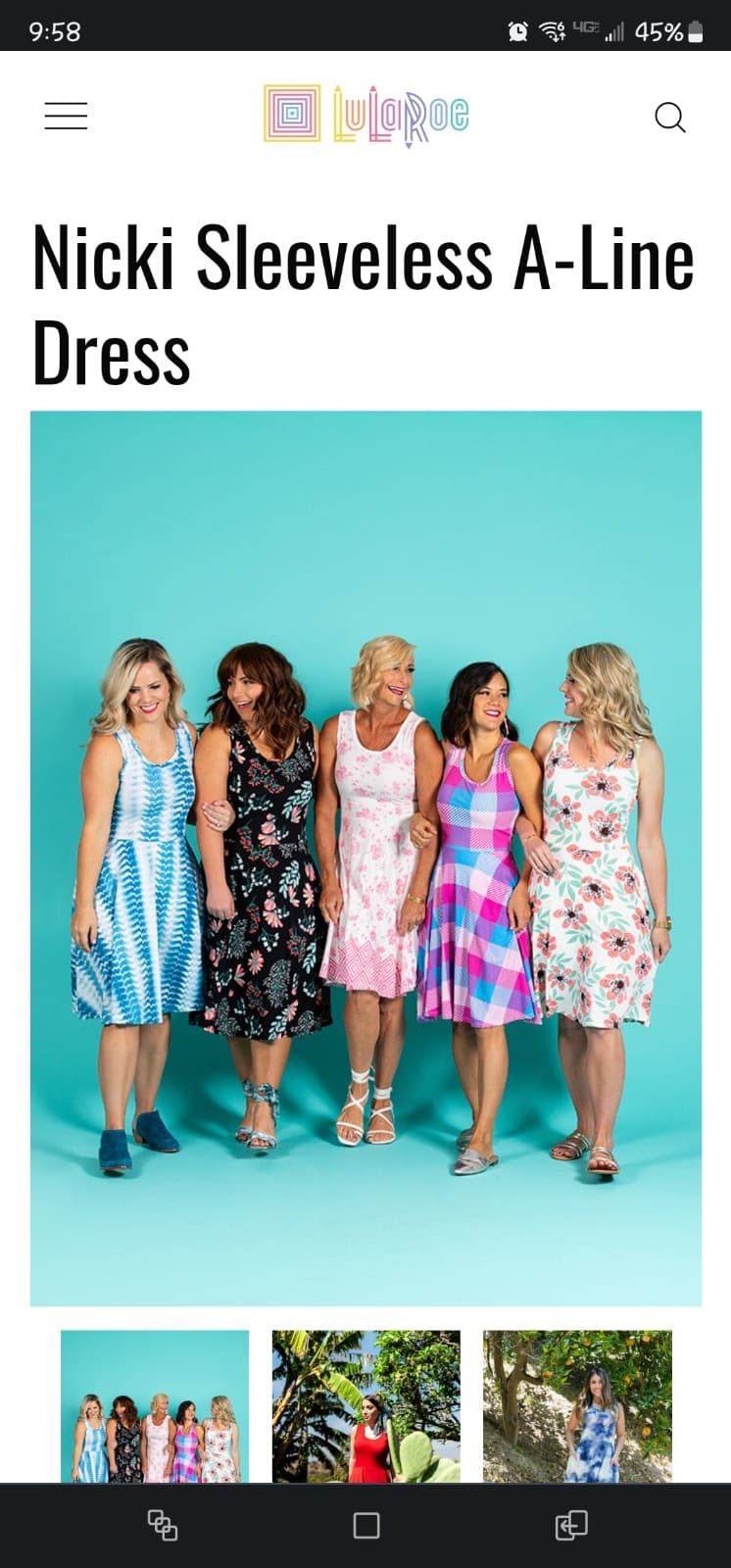 LulaRoe Nikki Sleeveless A-Line Dress Size 3Xl - Thumbnail 7