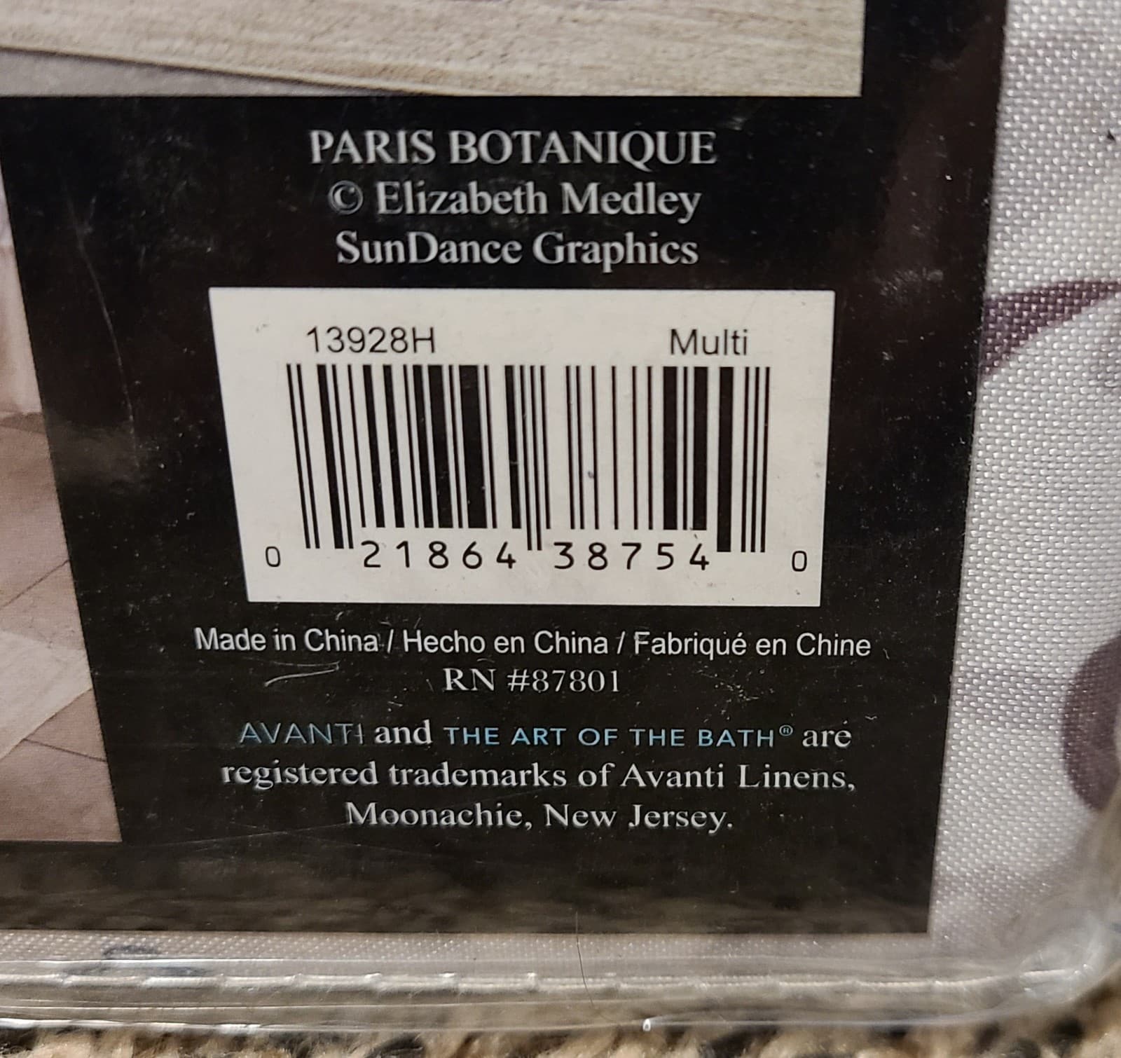 Avanti Fabric Shower Curtain - Paris Themed - Thumbnail 4