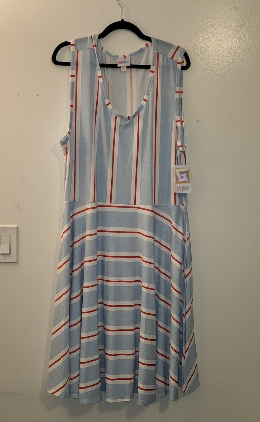 LulaRoe Nikki Sleeveless A-Line Dress Size 3Xl - Thumbnail 2