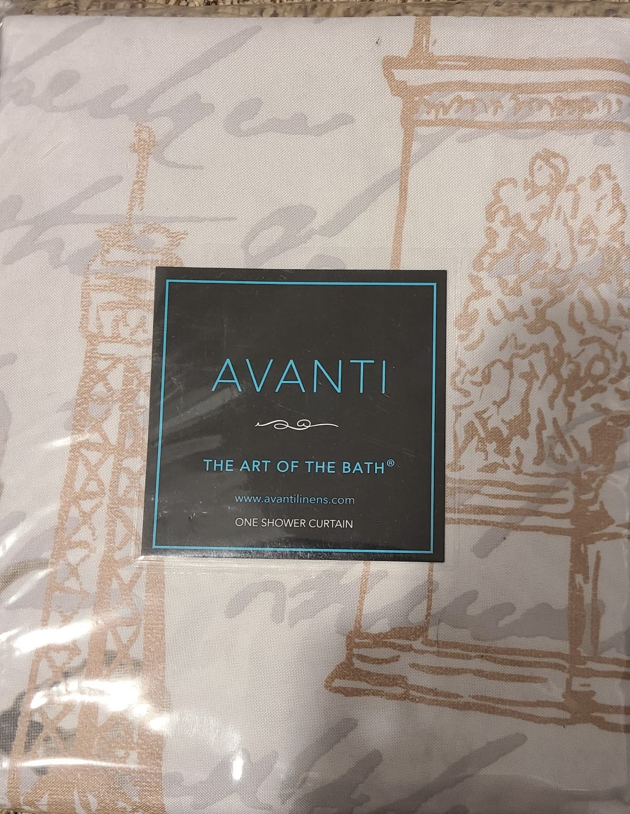 Avanti Fabric Shower Curtain - Paris Themed - Thumbnail 2