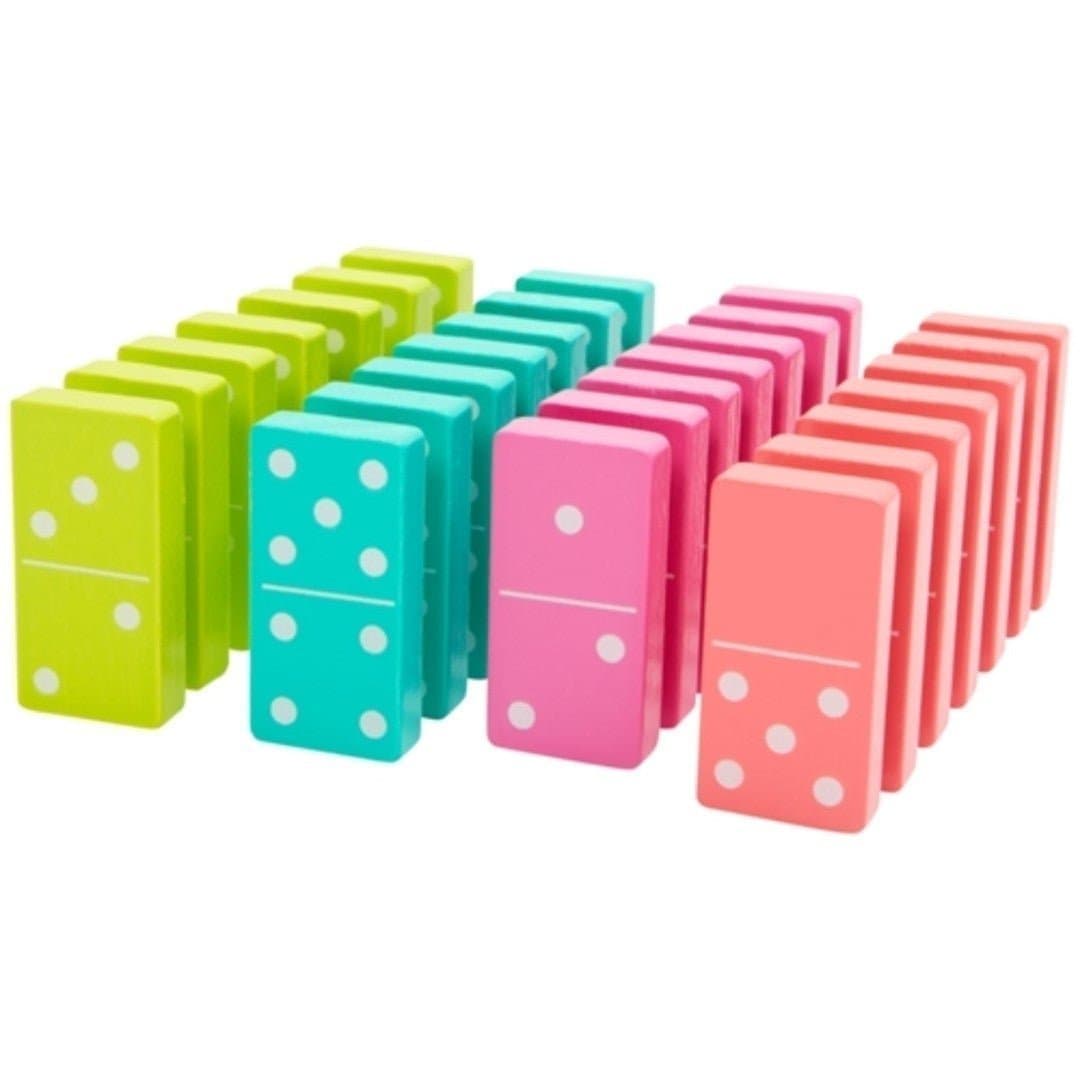 KAILO CHIC WOODEN 28PC DOMINOE SET - BRIGHT COLOR - Thumbnail 4