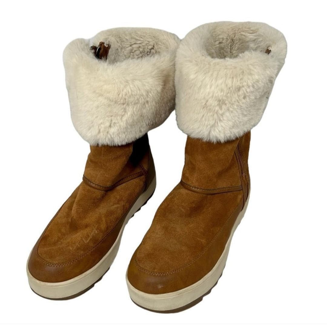 Ugg Koolaburra Zip Up Faux Fur Lined Boots in Chestnut Tan Size 9 - Thumbnail 4