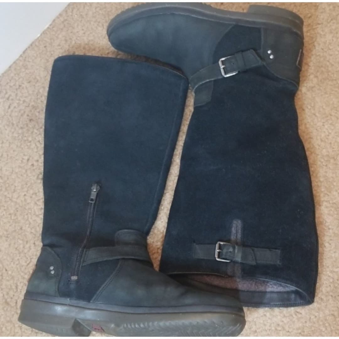 Black Ugg Thomsen 1005268 Leather/Suede Waterproof Boots Size 9 - Thumbnail 4