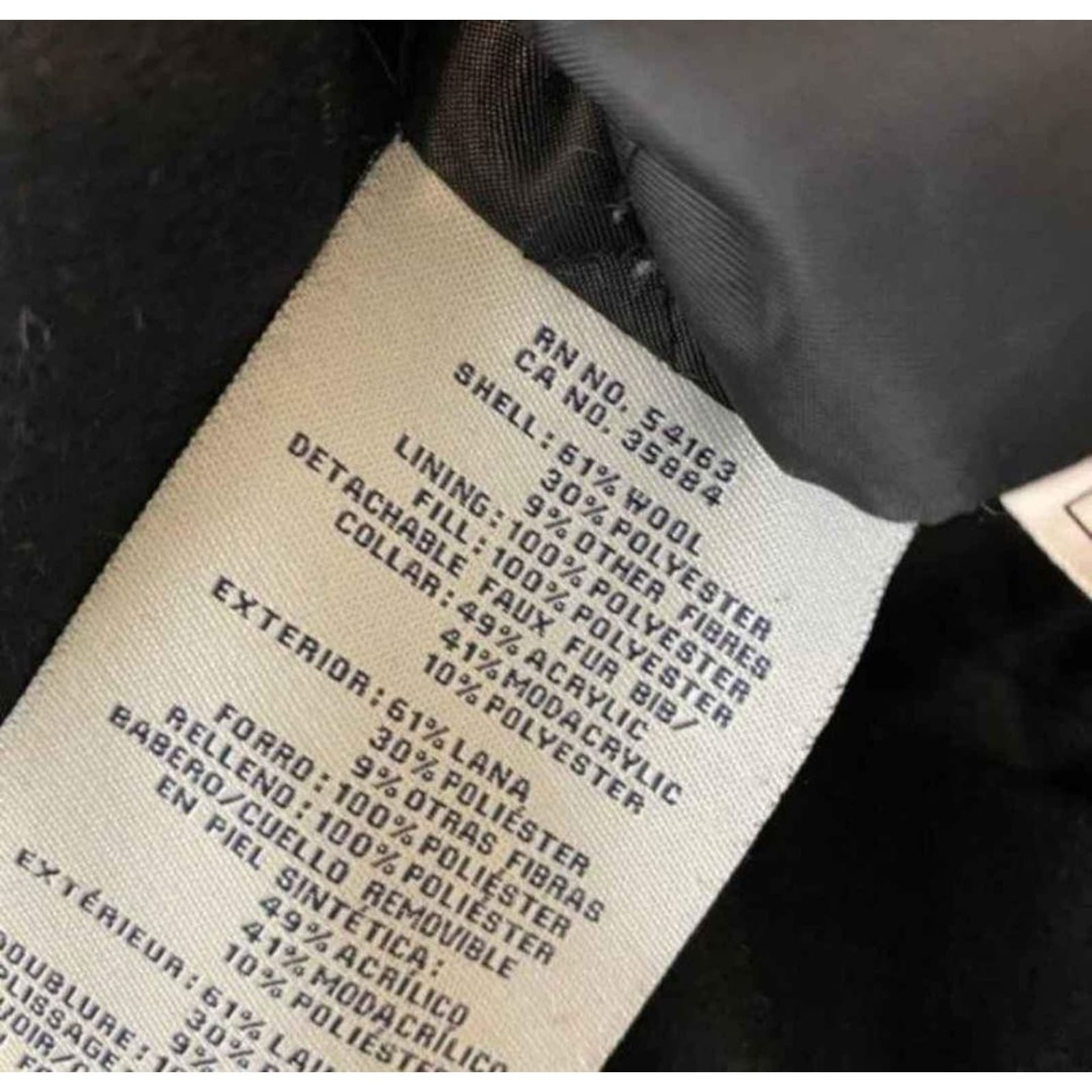 Cole Haan Faux Fur Wool Trench Coat for Women Size 8 - Thumbnail 7