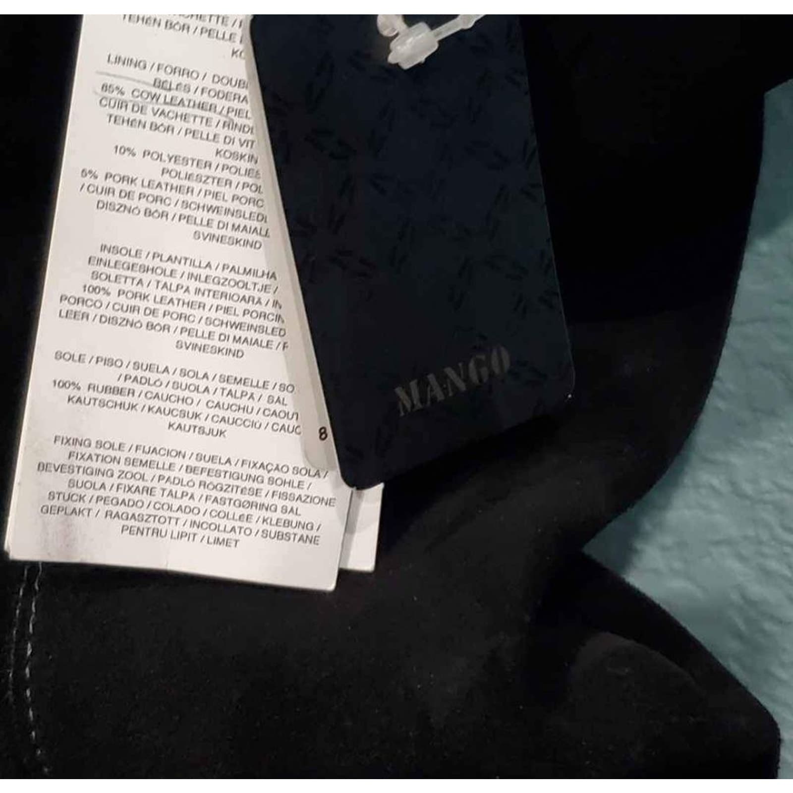Mango Black Leather Boots Size 9 - Thumbnail 3