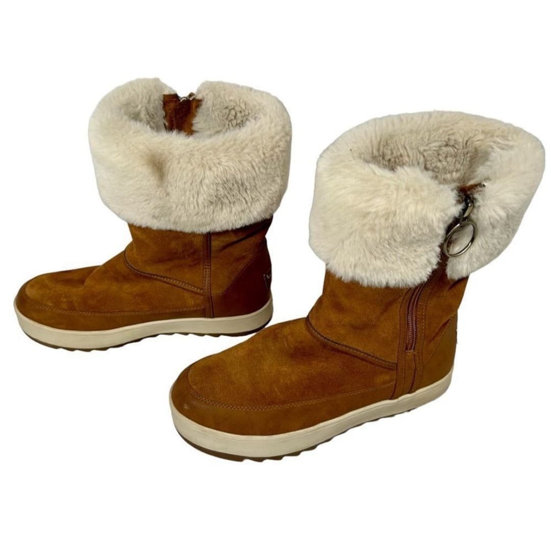 Ugg Koolaburra Zip Up Faux Fur Lined Boots in Chestnut Tan Size 9 - Thumbnail 2