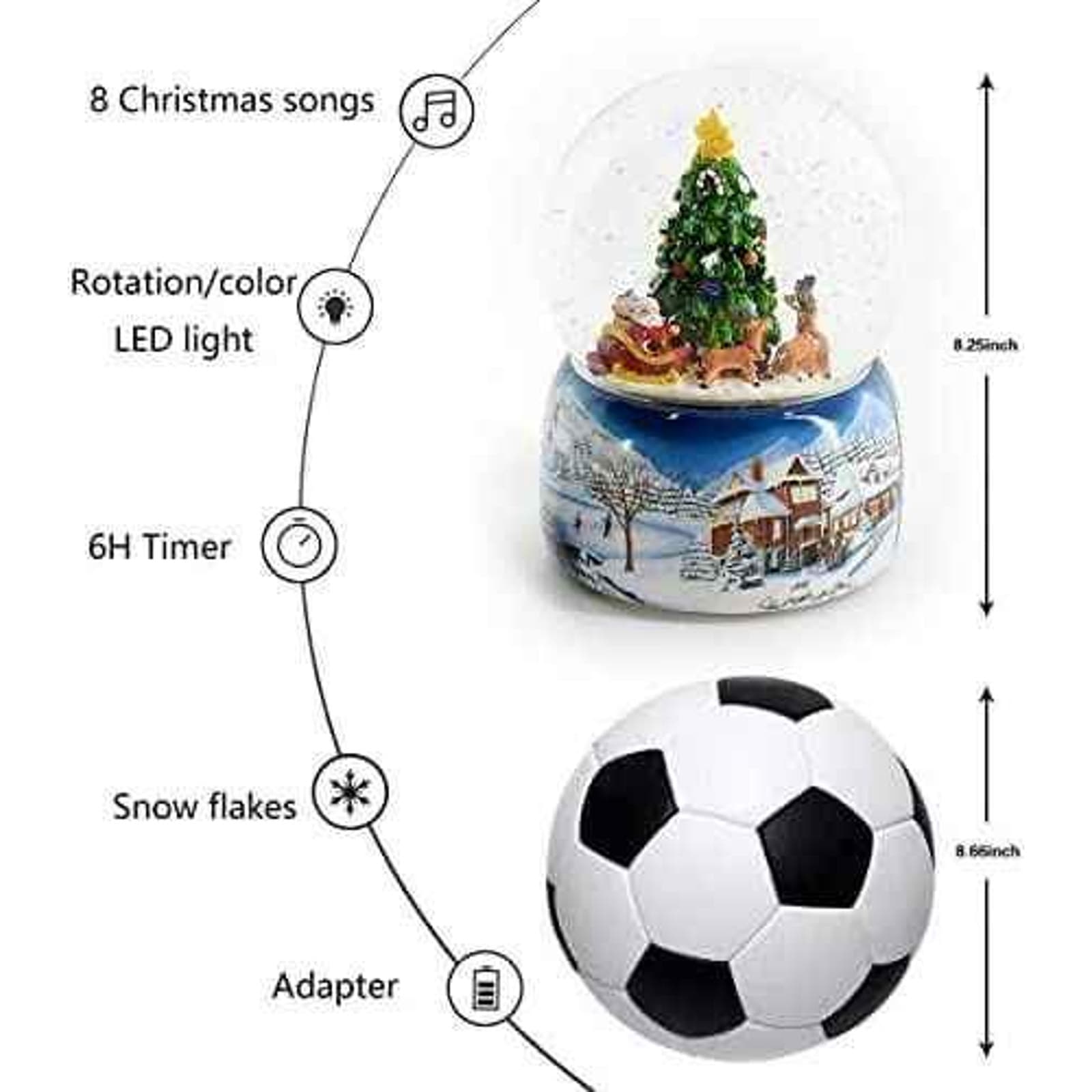 Musical Christmas Snow Globe - Thumbnail 7