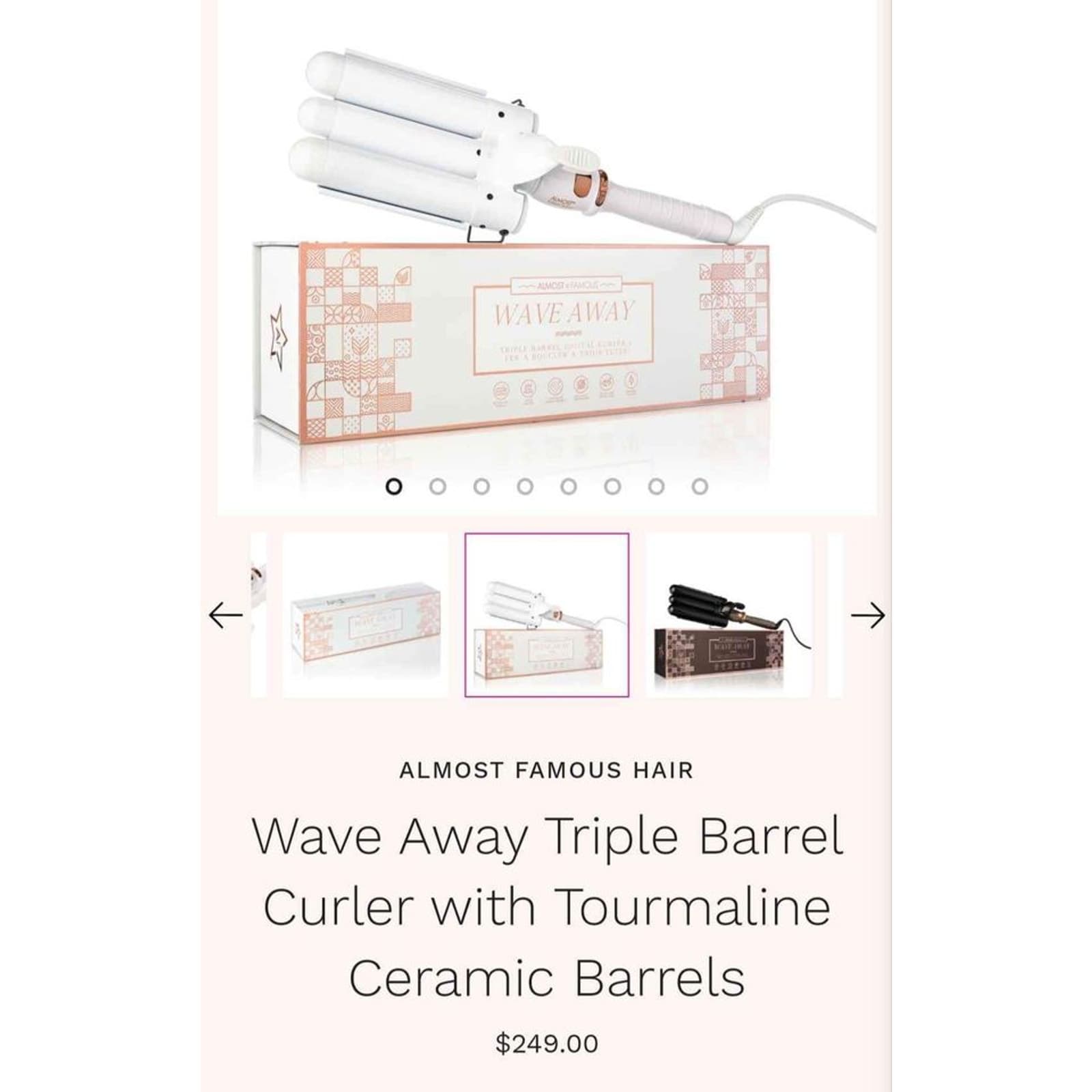 Almost Famous Wave Away Triple Barrell Curling Iron - Thumbnail 8